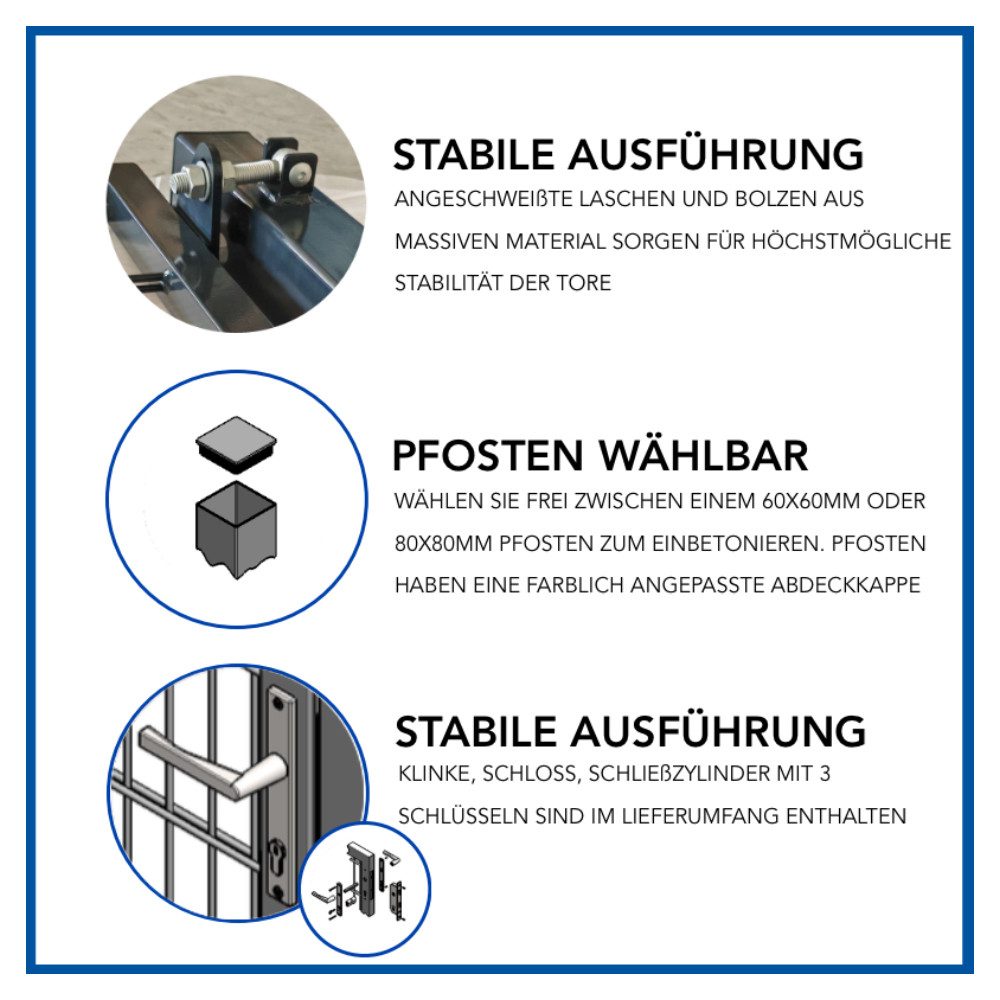 Gebr. Werth GmbH & Co. KG Gartentor GEWA Gartentor Gartentür Zauntor Einzeltor Tor Zaun Doppelstabmatten