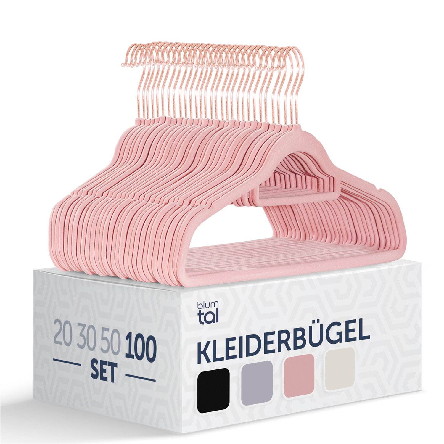 Blumtal Kleiderbügel Rutschfest - Samtoptik - Platzsparend, (100-tlg), Prem günstig online kaufen