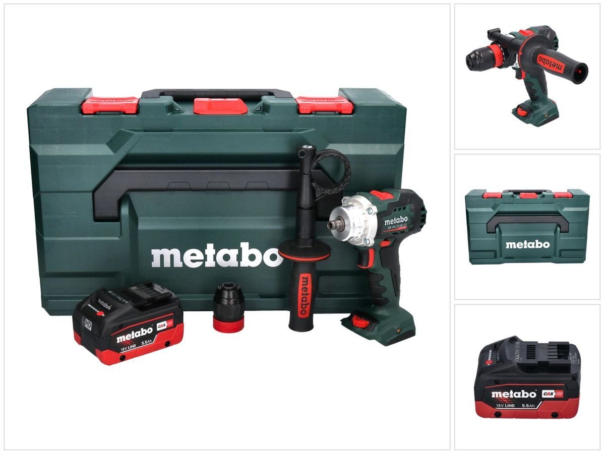metabo Säulenbohrmaschine BS 18 LTX BL Q I Akku Bohrschrauber 18 V 130 Nm Brushless + 1x Akku 5