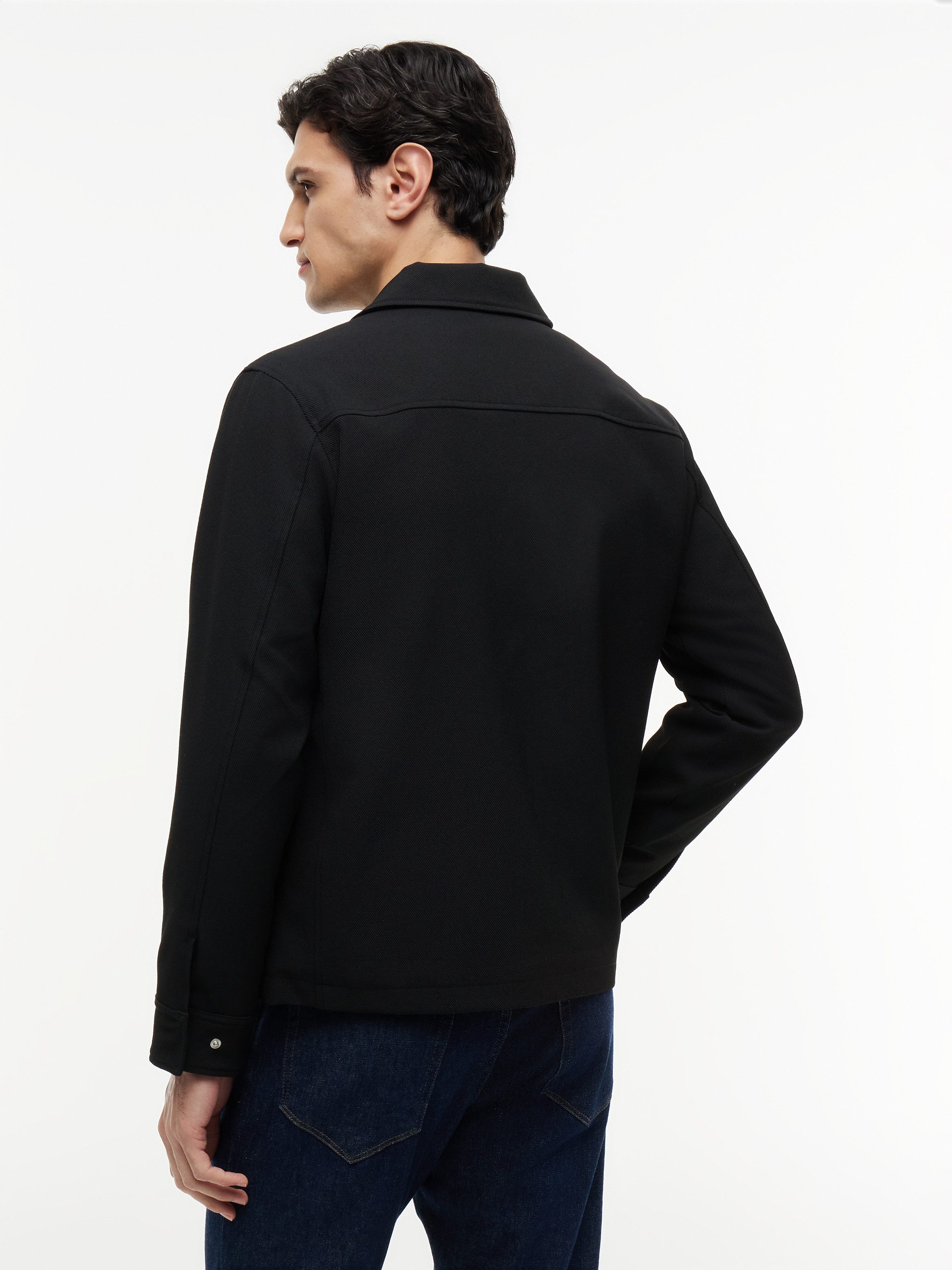 Tommy Hilfiger Kurzjacke LIGHT WEIGHT TWILL SHACKET Twill Struktur Übergangsjacke Blouson Stehkragen Jacke