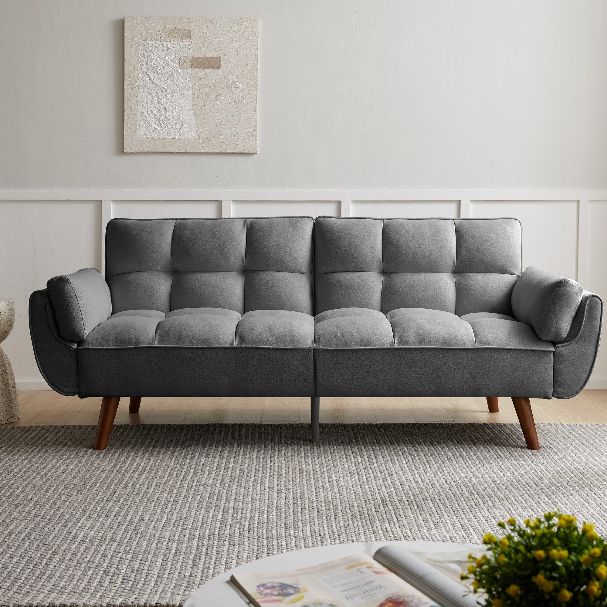 Jiexi Sofa Schlafsofa Länge inklusive Armlehnen 170/180/190cm Verstellbare – Bild 4 von 5