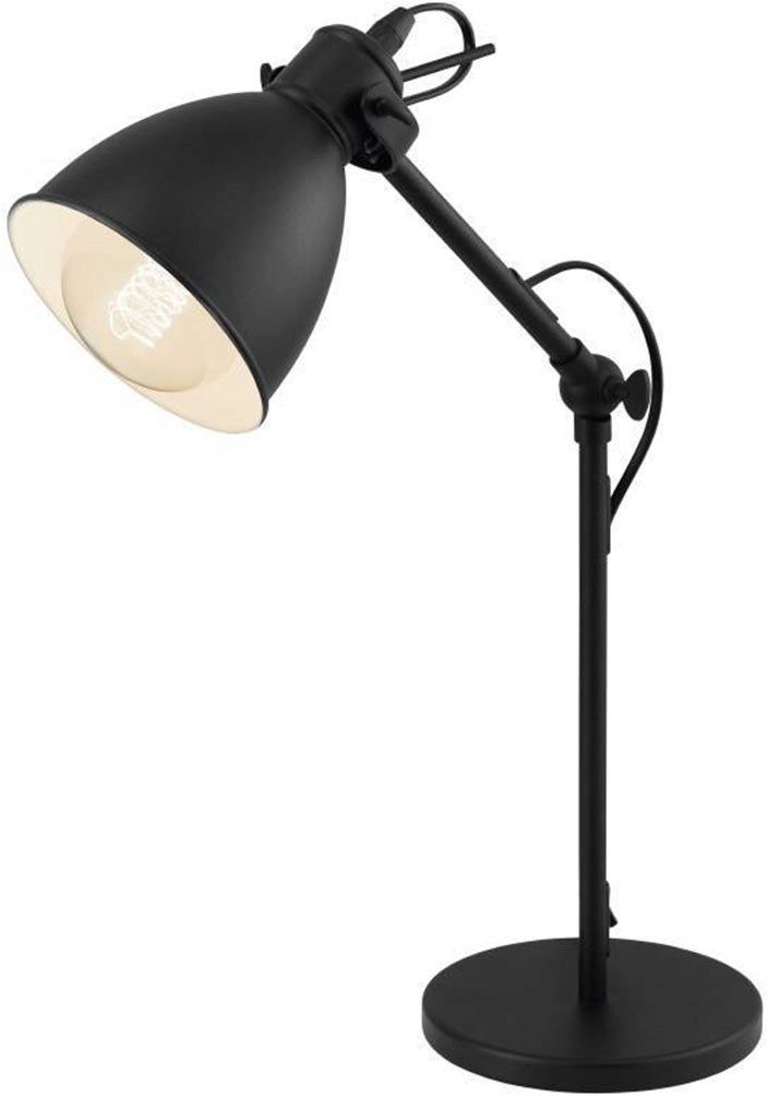 EGLO Tischleuchte PRIDDY Tischlampe, Nachttischlampe, Stahl, schwarz, E27, günstig online kaufen