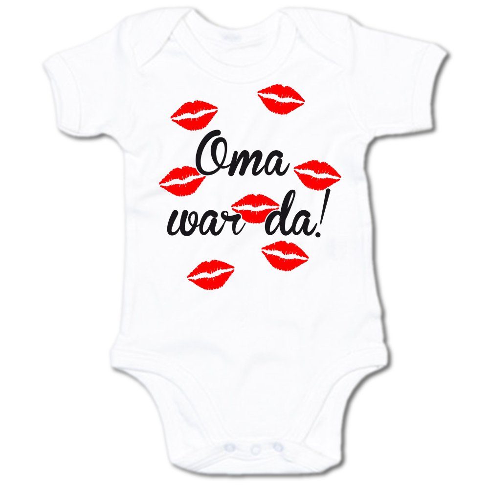G-graphics Kurzarmbody Oma war da! Baby Body mit Spruch / Motiv / Aufdruck • für/von Oma & Opa