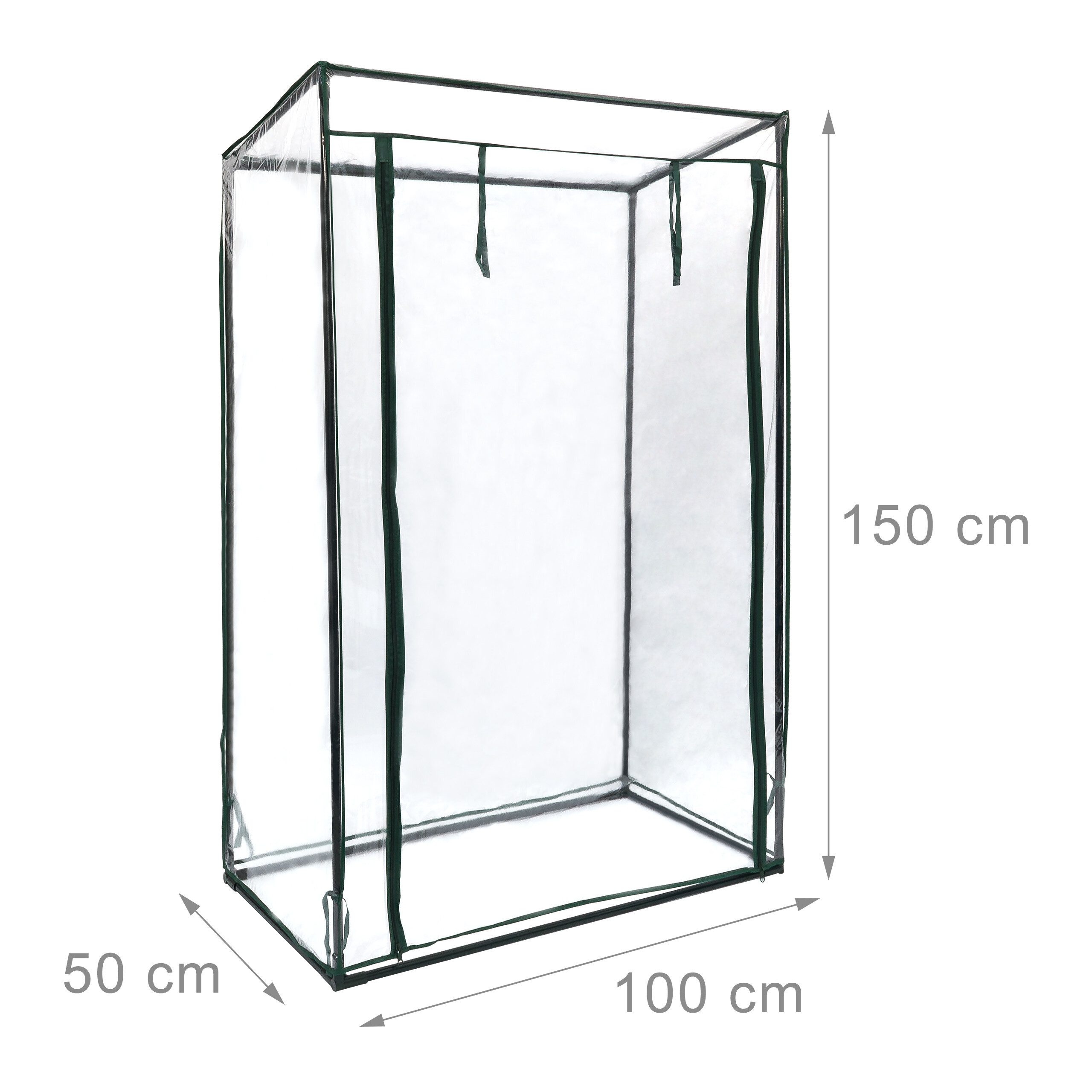 relaxdays Gewächshaus für Tomaten mit Schrägdach, BxTxH: 100 x 50 x 150 cm, BxLxH: 100 x 50 x 150 cm, 2-St., PVC – Bild 4 von 5