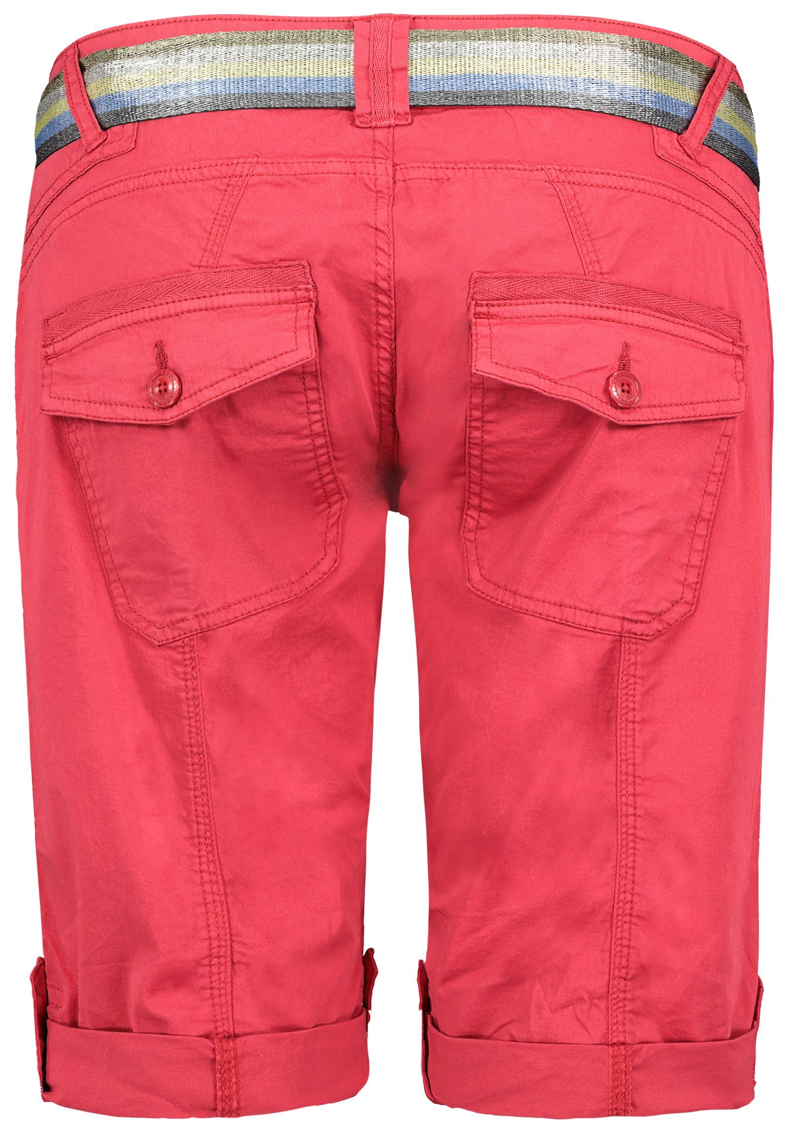 Fresh Made Bermudas glänzendem Gürtel Bermuda mit red