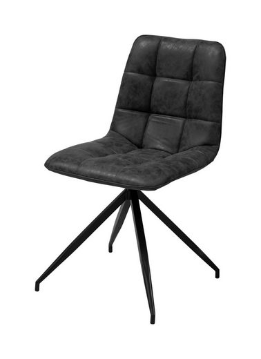 ebuy24 Esszimmerstuhl »2er Set Cava Esszimmerstuhl dunkelgrau PU