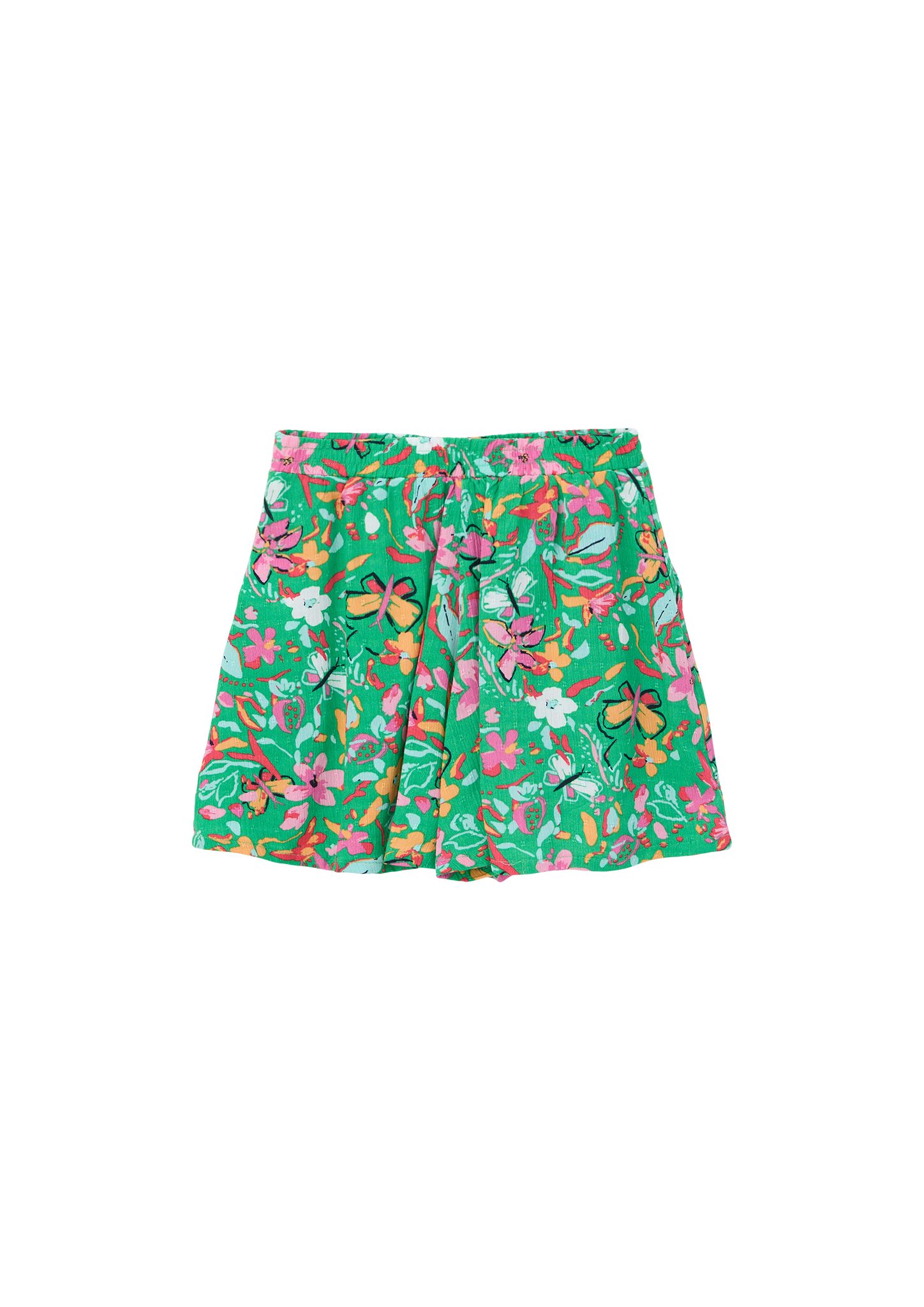 Hose Shorts Relaxed: & grün Junior s.Oliver Viskose-Crêpes aus Hose s.Oliver