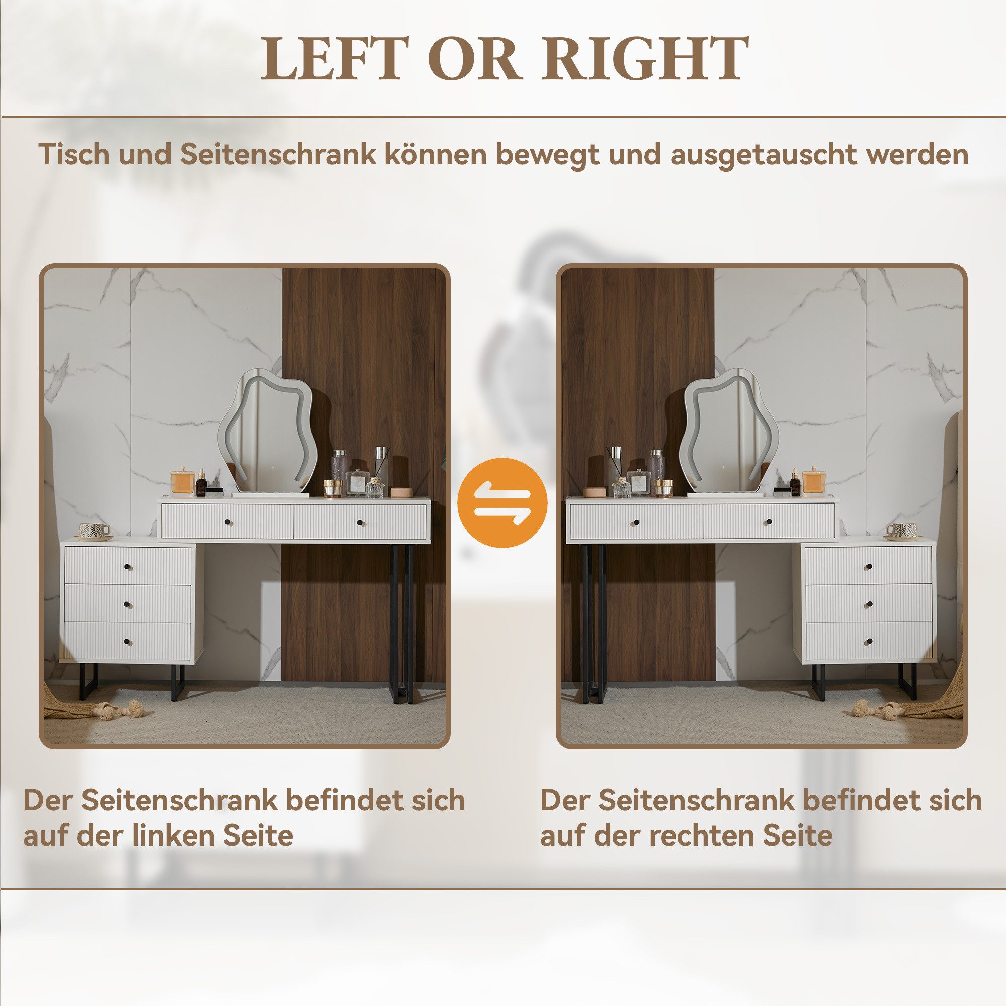 Thanaddo Schminktisch Schminktisch mit LED-Beleuchtung,Praktischer Kosmetik günstig online kaufen