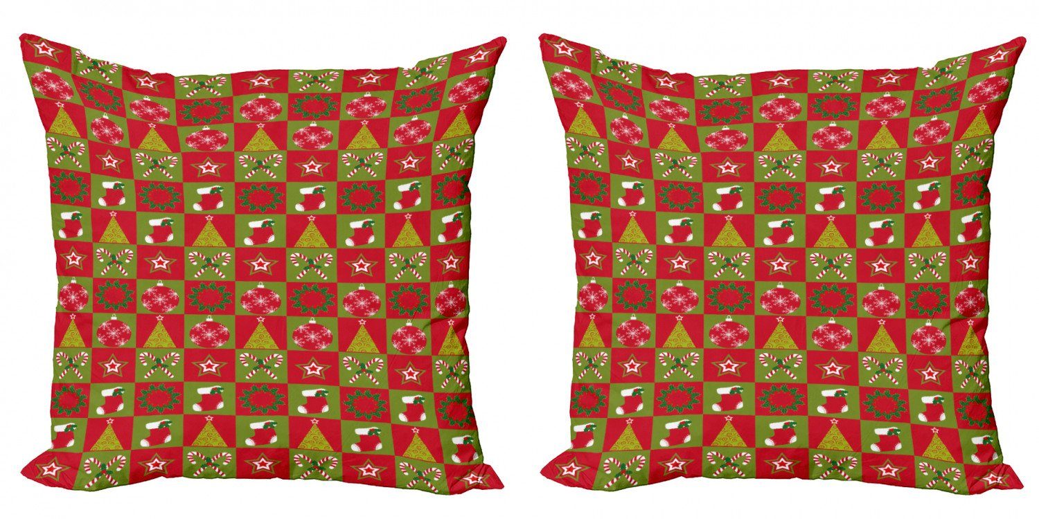 Modern Accent Stück), Heiligabend Doppelseitiger (2 Abakuhaus Kissenbezüge Weihnachten Digitaldruck, Ornaments