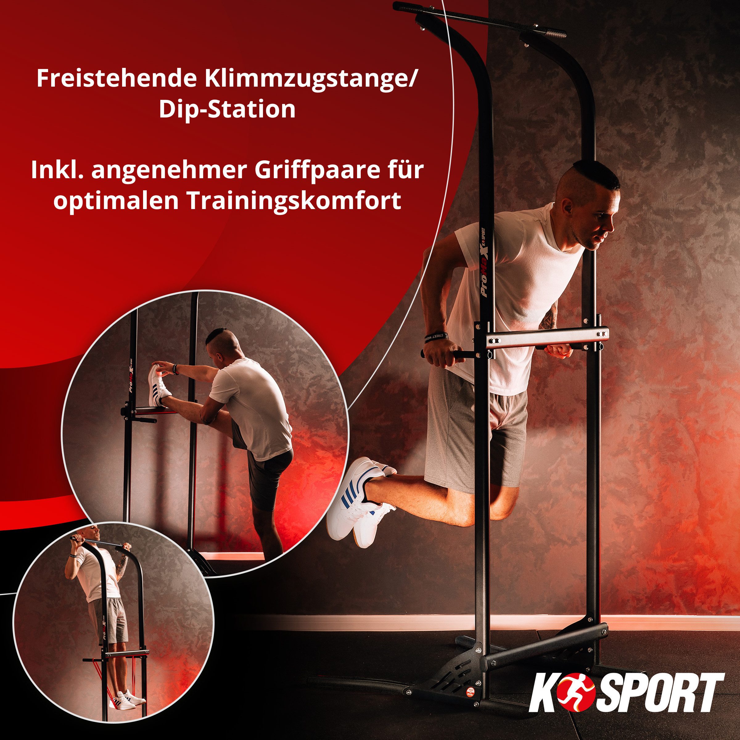 K-SPORT Klimmzugstange Power Tower - Pull-Up Station