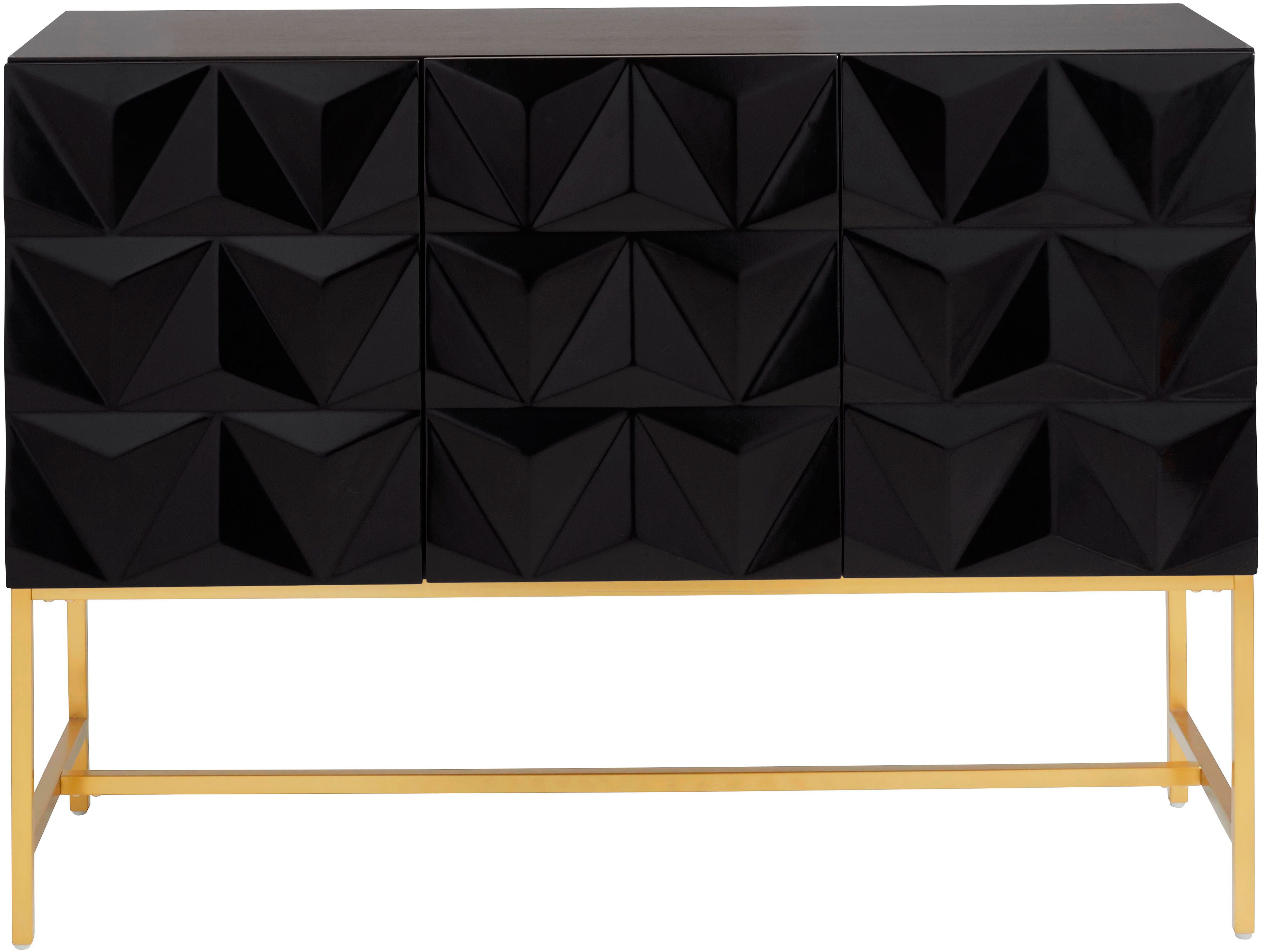 OTTO home Kommode Lavisha, in 3D-Optik und goldfarbenem Metallgestell
