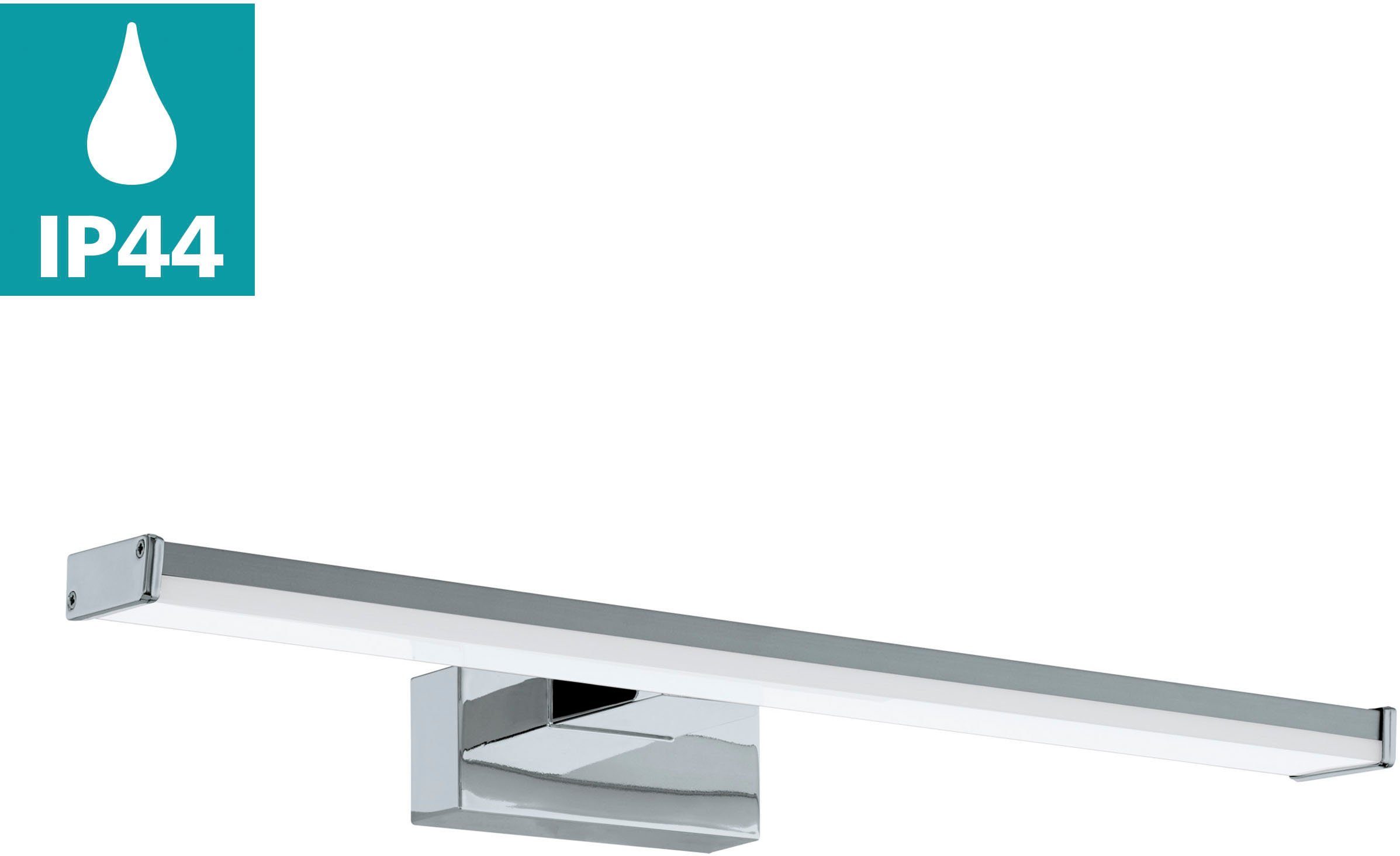 EGLO Spiegelleuchte PANDELLA, LED fest integriert, Neutralweiß, Deckenleuchte in chrom und silber aus Alu, Kunststoff