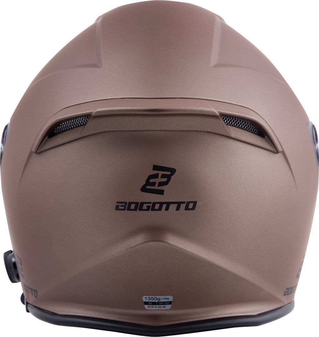 Bogotto Motorradhelm H586 BT Solid Bluetooth Jethelm, integriertes Kommunikationssystem,integriertes Sonnenvisier