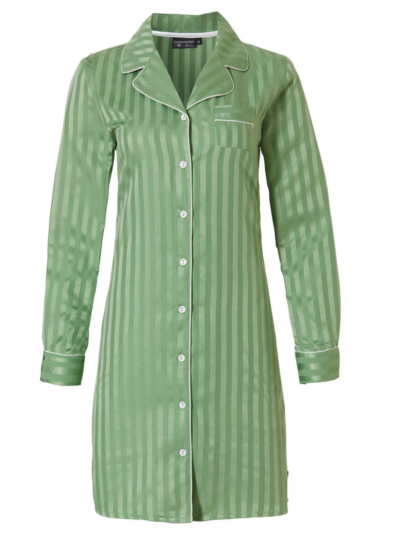 Pastunette Streifen Arm Nachthemd langem Schlafshirt mit Design (1-tlg) Damen