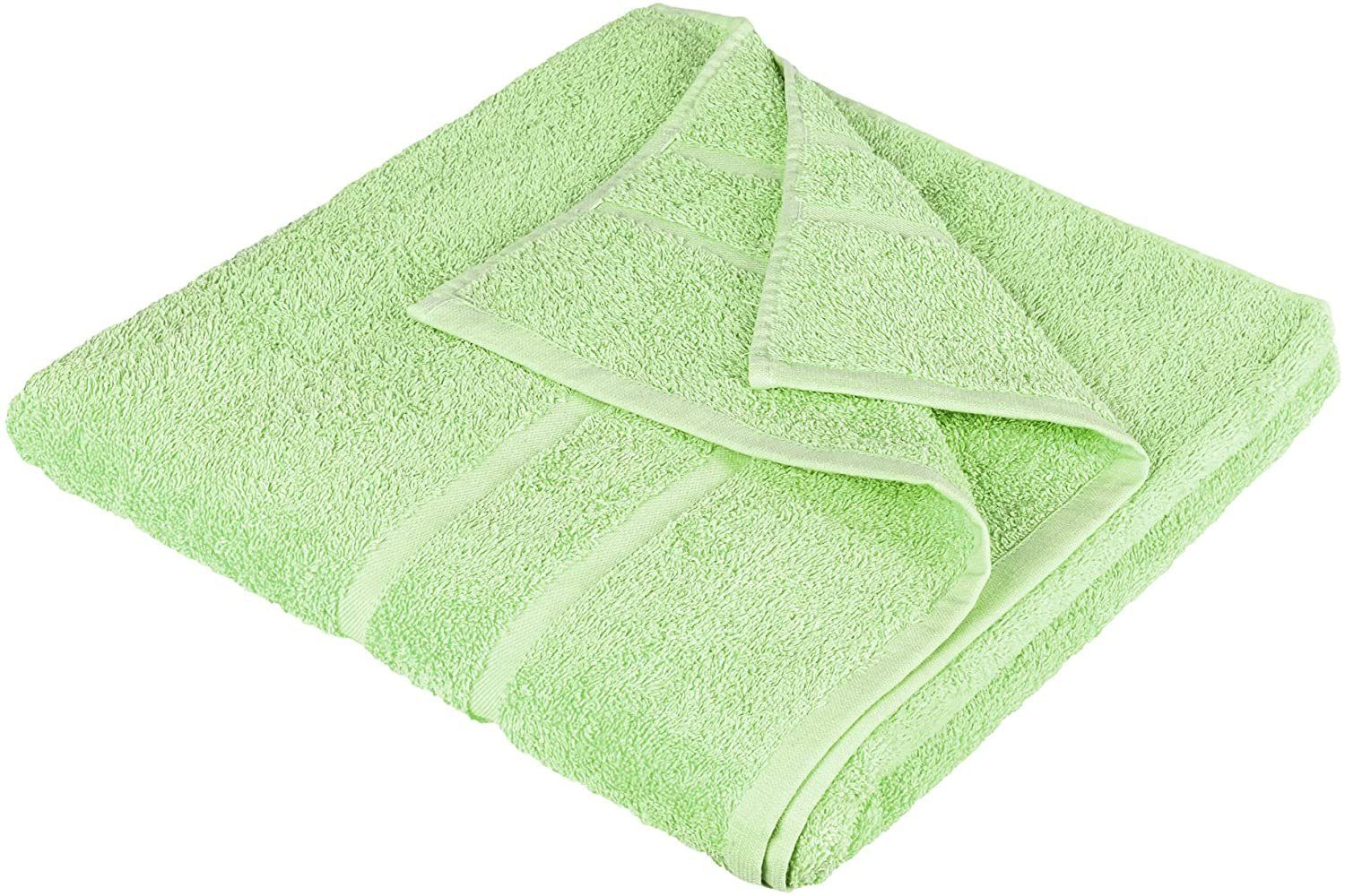StickandShine Handtuch Set Gästehandtuch Baumwolle Frottee Pack, (12 Duschtücher Hellgrün Baumwolle als GSM 12er 500 2x 2x 500 4x GSM Teilig) 2x verschiedenen Handtücher Badetücher (Spar-set), Farben SET in 100% 100% Handtuch