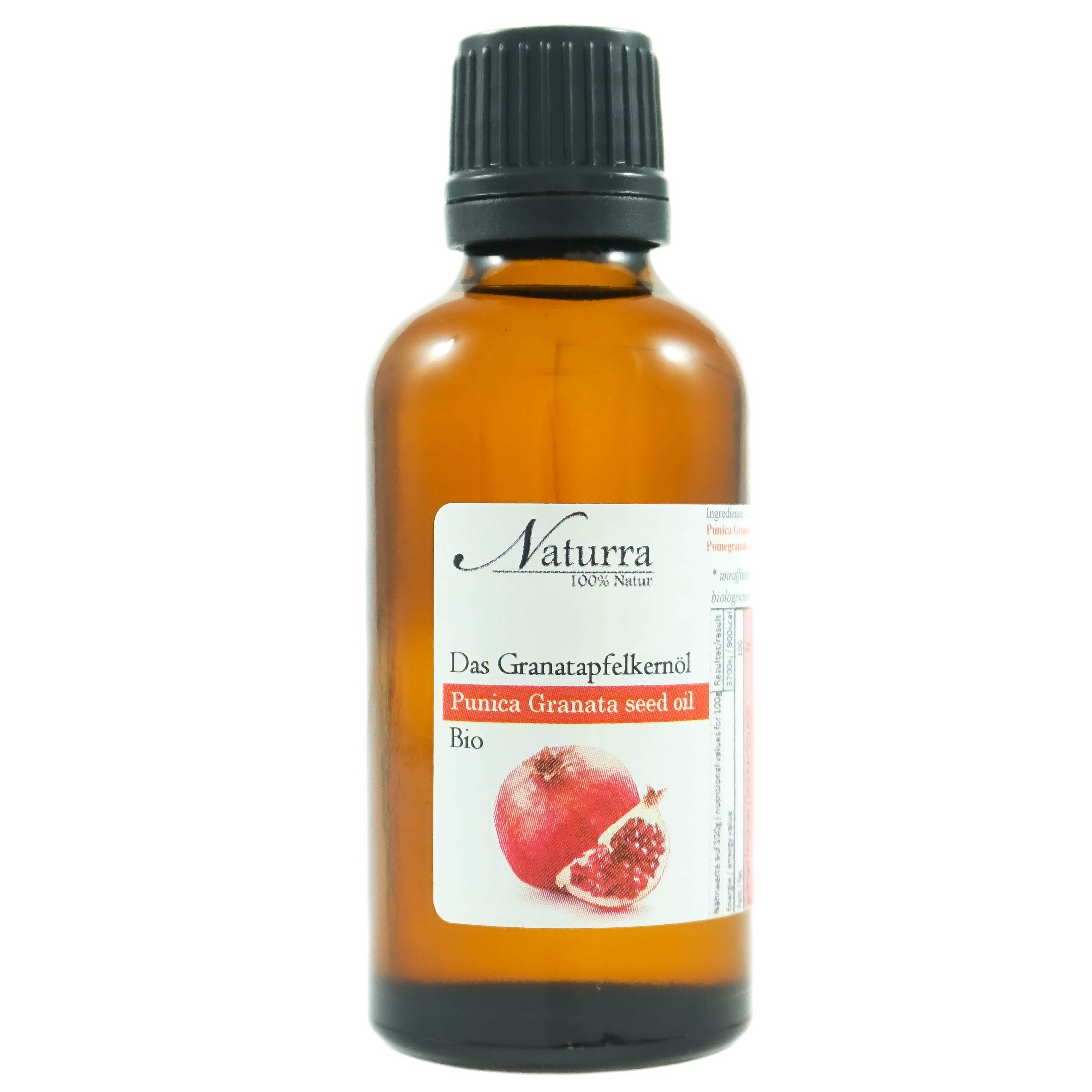 Naturra Körperöl Bio Granatapfelkernöl kaltgepresst unraffinierte Premiumqualität Glas, Kaltpressung, nativ, Upcycling Beauty, Premiumqualität, Omega-5-9-6-Öl