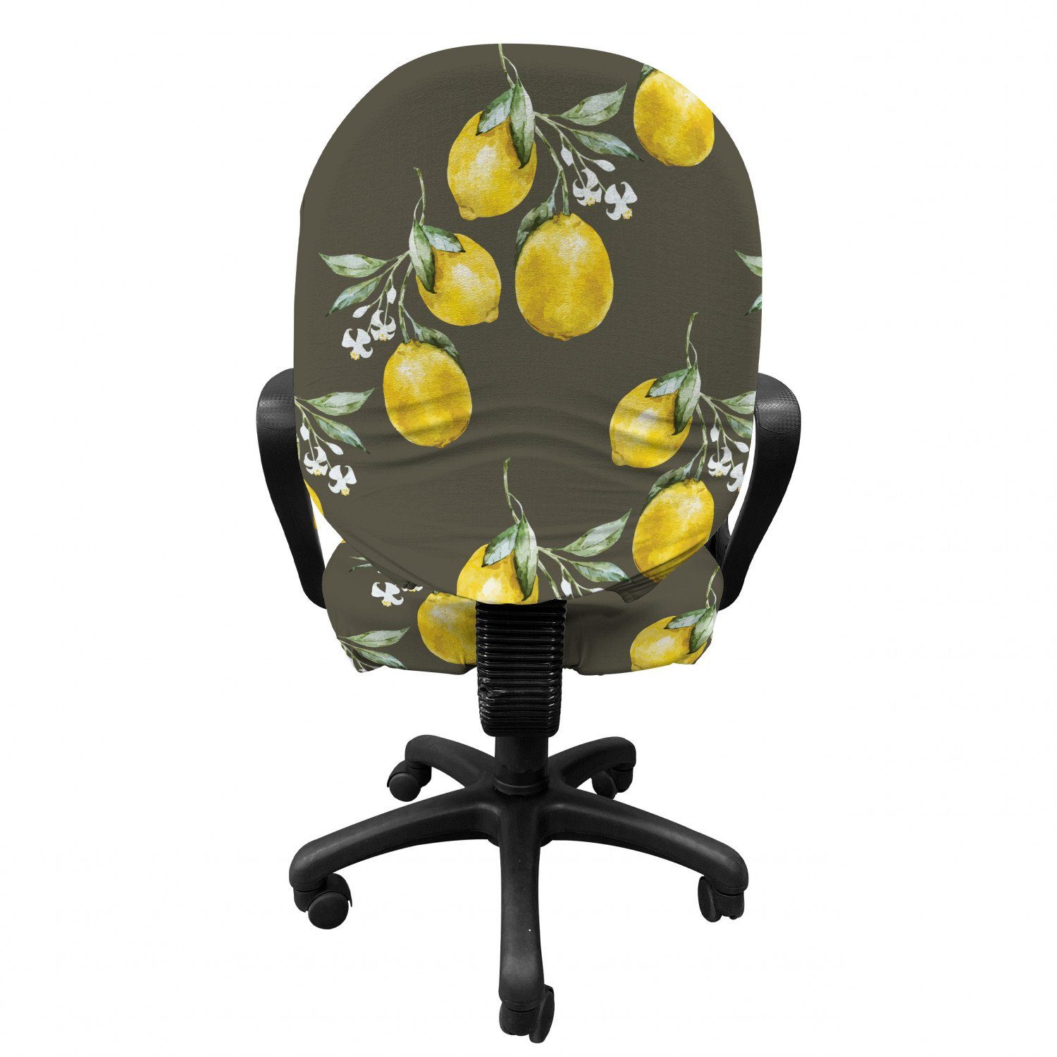 aus Natur Bürostuhlhusse dekorative Lemon Branchen Wachstum Stretchgewebe, Schutzhülle Abakuhaus,