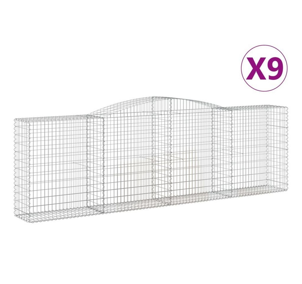 Thumbnail - vidaXL Blumentopf Gabionen mit Hochbogen 9 Stk. 400x50x120/140cm Verzinktes Eisen (9 St)
