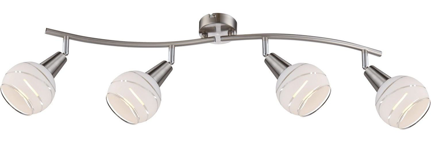GLOBO LIGHTING LED Deckenstrahler ELLIOTT, Leuchtmittel wechselbar, Warmweiß, Deckenspot, beweglich, Glas satiniert, Wohnzimmer, Flur