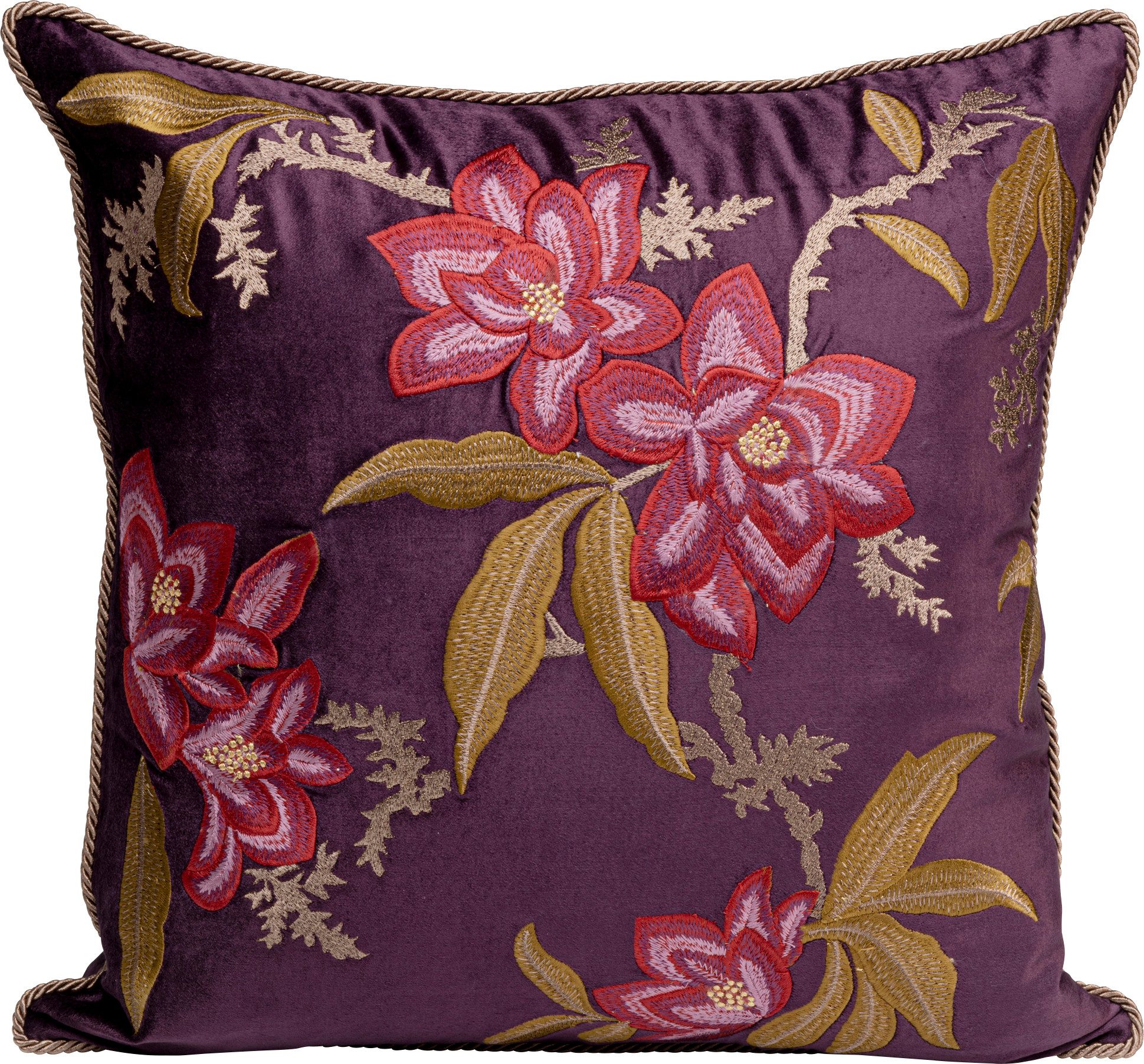 Kare Design Dekokissen Lovely Flowers, Kissenhülle mit Füllung, 50x50 cm, stützt Kopf und Nacken angenehm und sorgt für erholsamen Schlaf