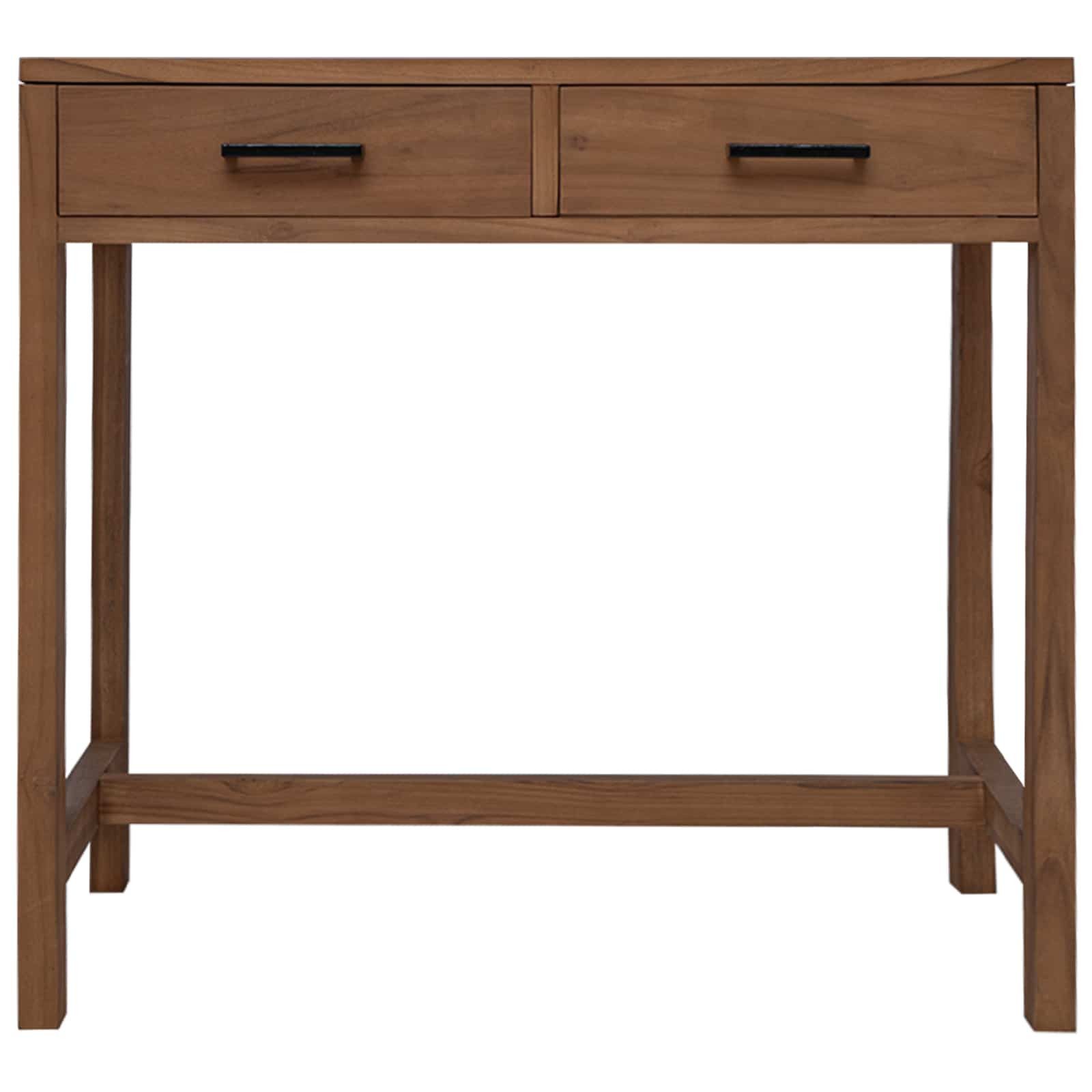 vidaXL Schreibtisch Schreibtisch mit Schubladen Natur Massivholz (1-St)
