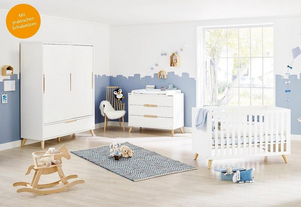Pinolino® Babyzimmer-Komplettset Move, (Set, 3-St., Kinderbett, Schrank,  Wickelkommode), breit groß; mit Kinderbett, Schrank