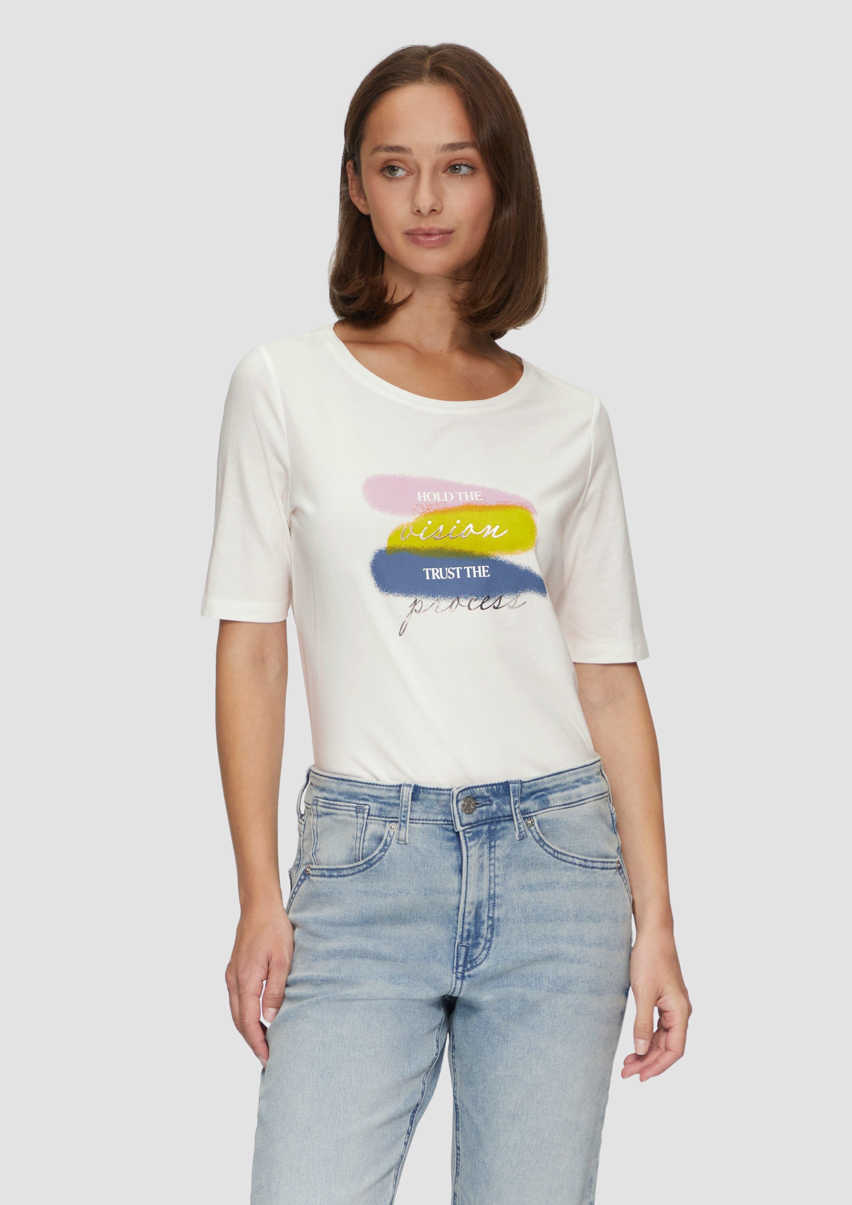 s.Oliver Kurzarmshirt Elastisches T-Shirt mit Frontprint günstig online kaufen