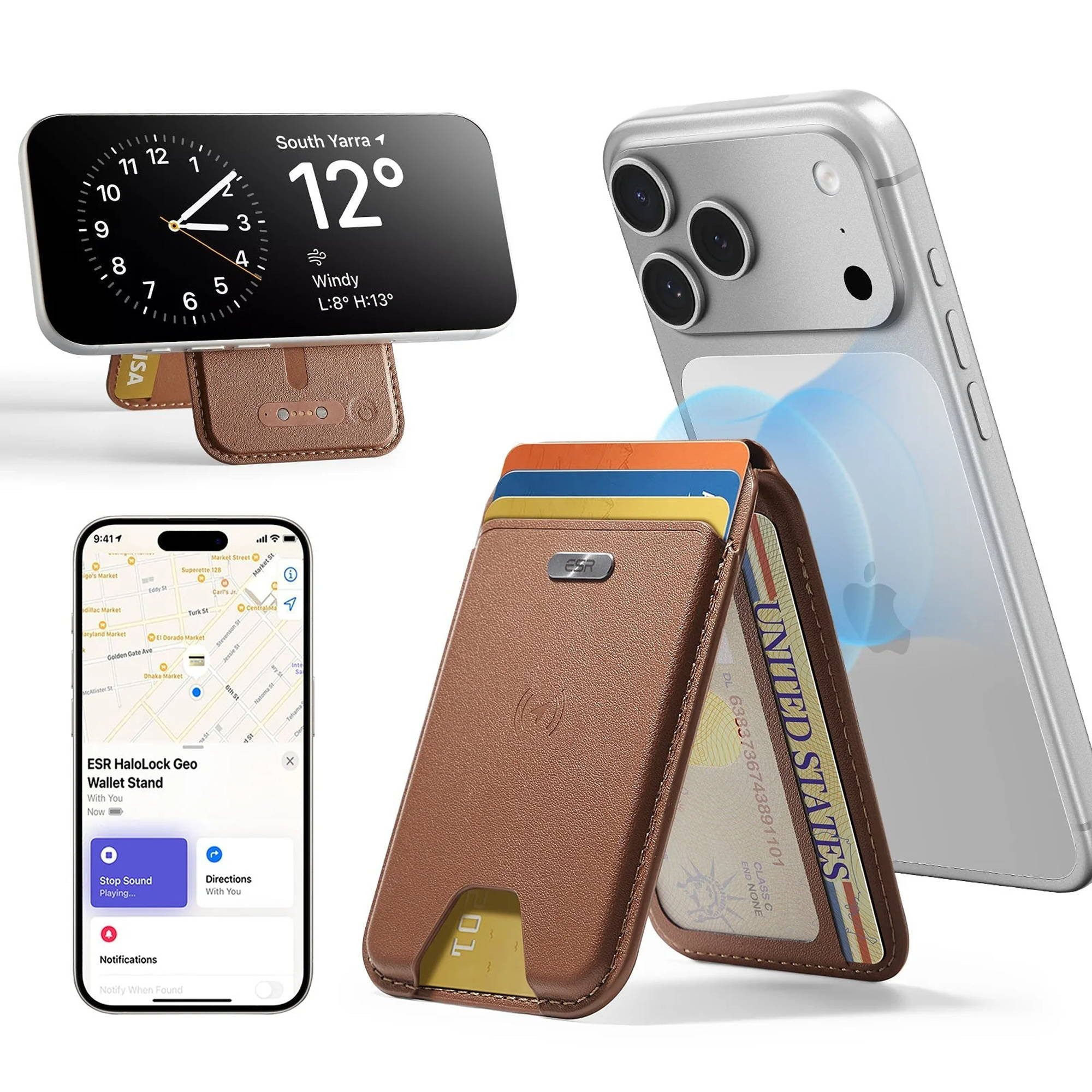 Mini Geldbörse Geo Magnetic Wallet Stand für Karten