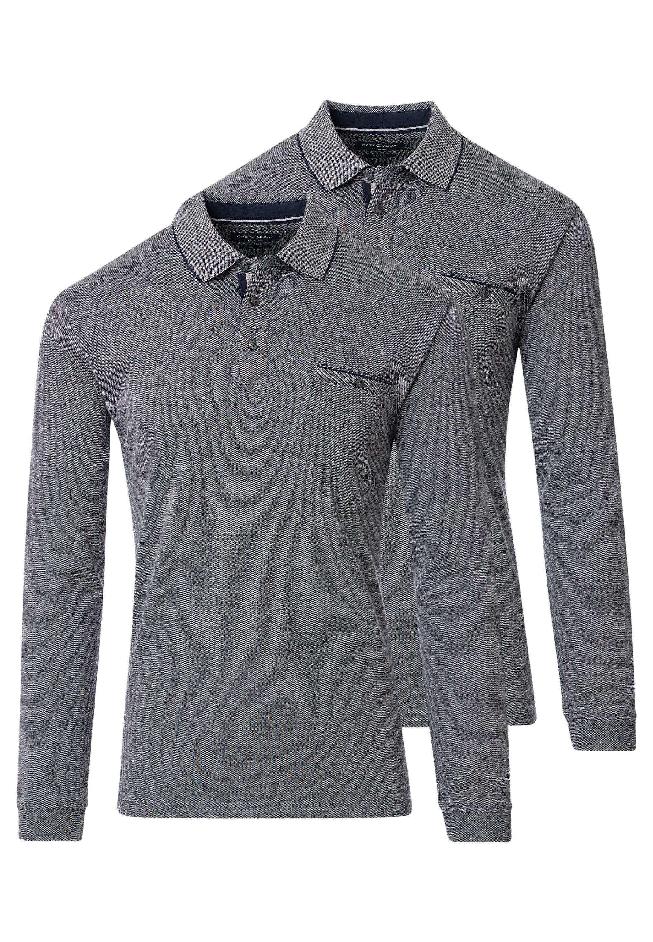 Langarm-Poloshirt 2er Pack Basic