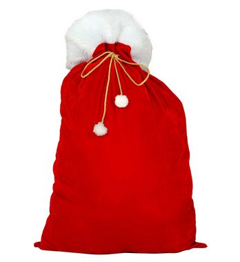 Scherzwelt Kostüm Kostümset für den Weihnachtsmann Gr. 2XL/3XL - mit Sack, Brille Bart, Stiefelabdecker, Gürtel