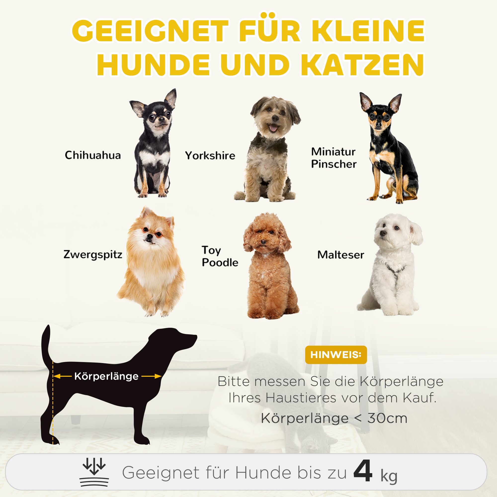 PawHut Tierbett Hundesofa Hundecouch mit Kissen, Holzbeine, Polyester, erhöhtes Haustierbett mit rutschfesten Holzfüße – Bild 4 von 5