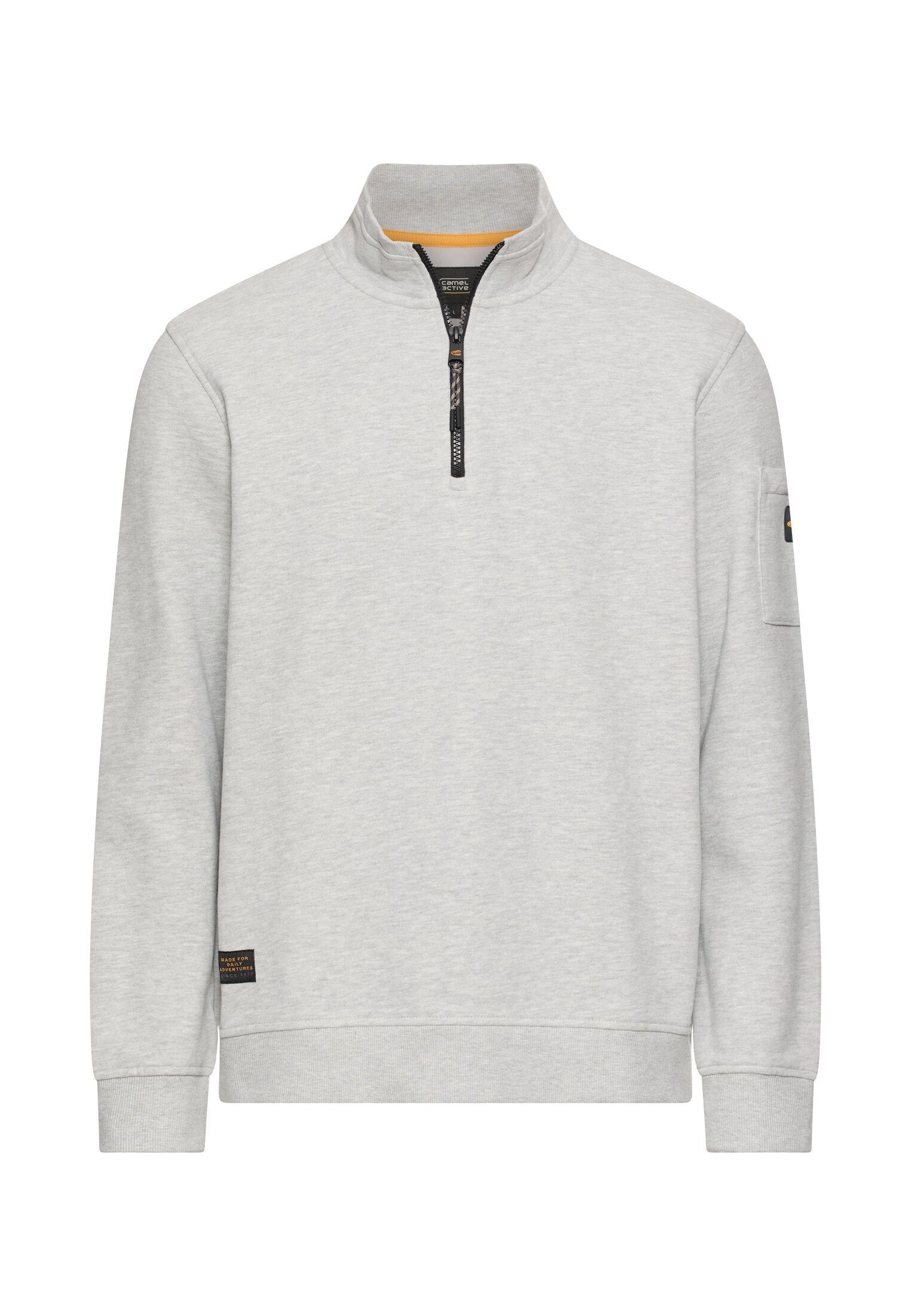 camel active Sweater Sweat-Troyer mit Logo-Badges und Viskose