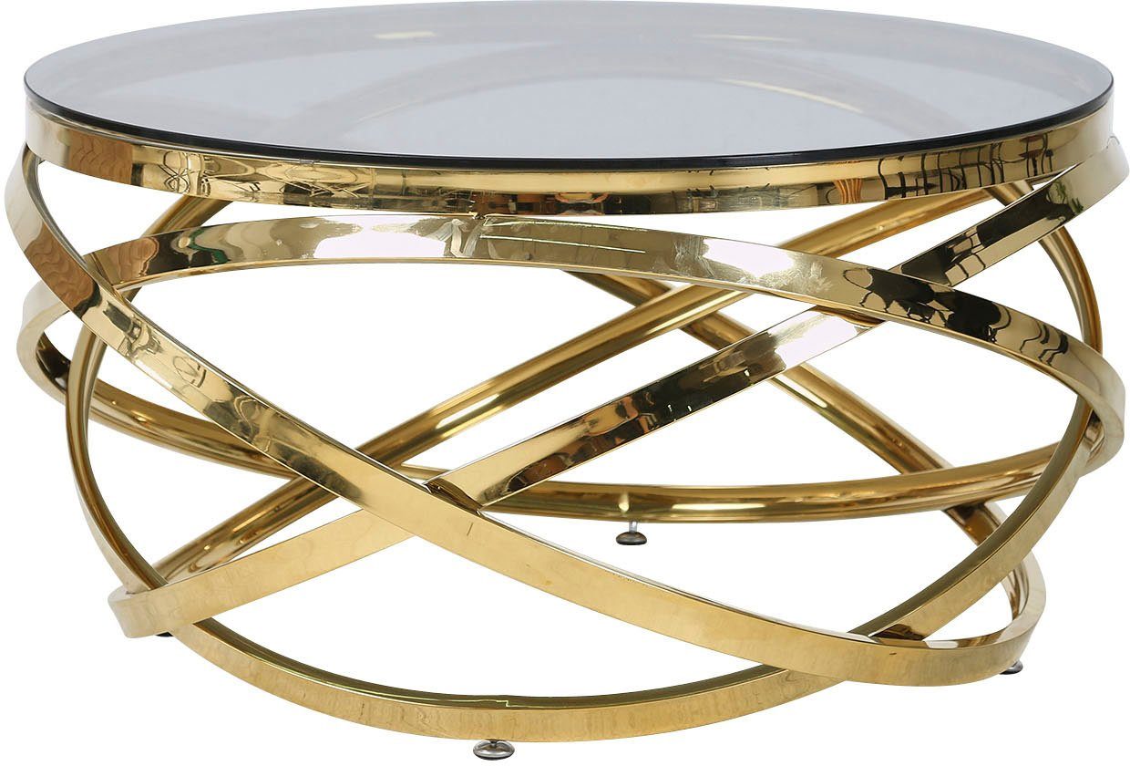 SalesFever Couchtisch mit Design-Gestell in Stainless Steel für stilvolles günstig online kaufen