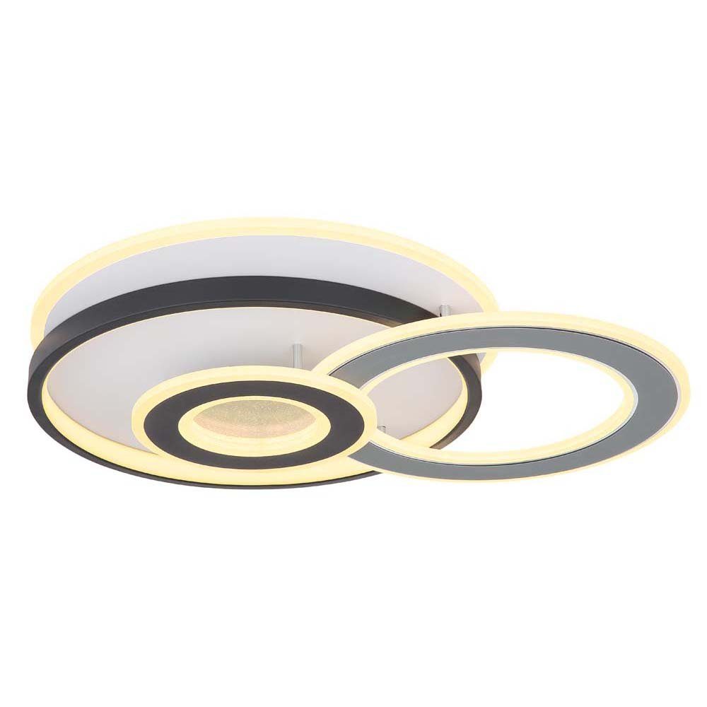 Globo LED Deckenleuchte, Deckenleuchte Deckenlampe Wohnzimmerlampe LED Crystal-Sand Effekt Metall L 52 cm | Deckenlampen