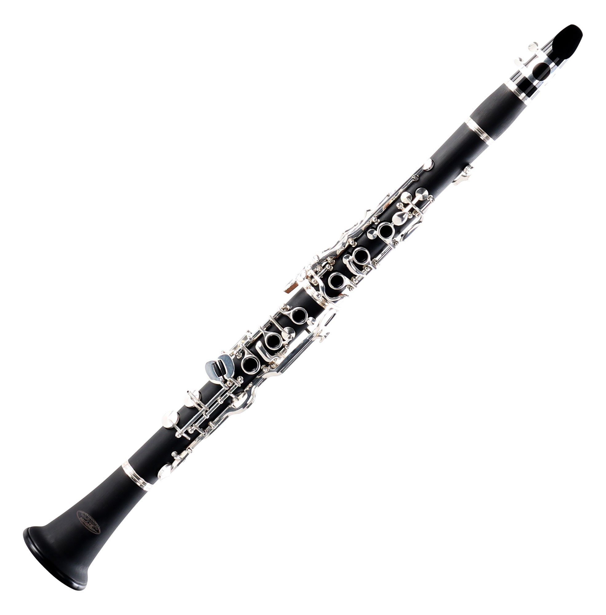Classic Cantabile Klarinette CLK-20 - aus ABS Kunststoff Bb Deutsch, 20 Klappen, 6 Ringe - Ebonit-Korpus in Echtholzstil