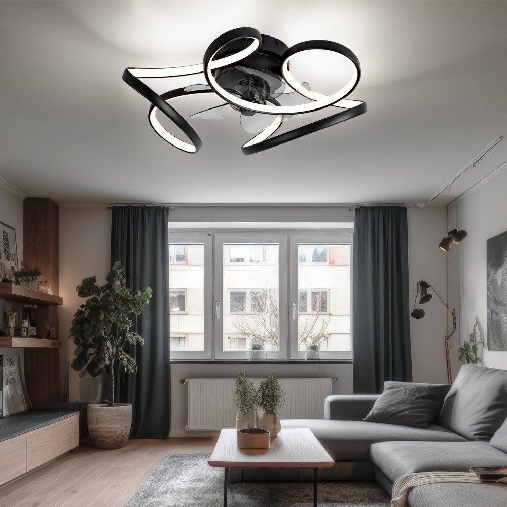 GLOBO LIGHTING LED Deckenleuchte, LED-Leuchtmittel fest verbaut, Warmweiß, Neutralweiß, Tageslichtweiß, Deckenlampe Ventilator Wohnzimmerleuchte Fernbedienung LED dimmbar CCT