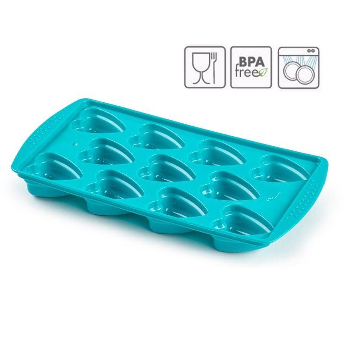 Sanixa Eiswürfelform Eiswürfel Behälter Eiswürfelschale Herzform Kunststoff, (3er Set 3-tlg), Eiswürfelbereiter Eiswürfelbox Herzeiswürfel Herz