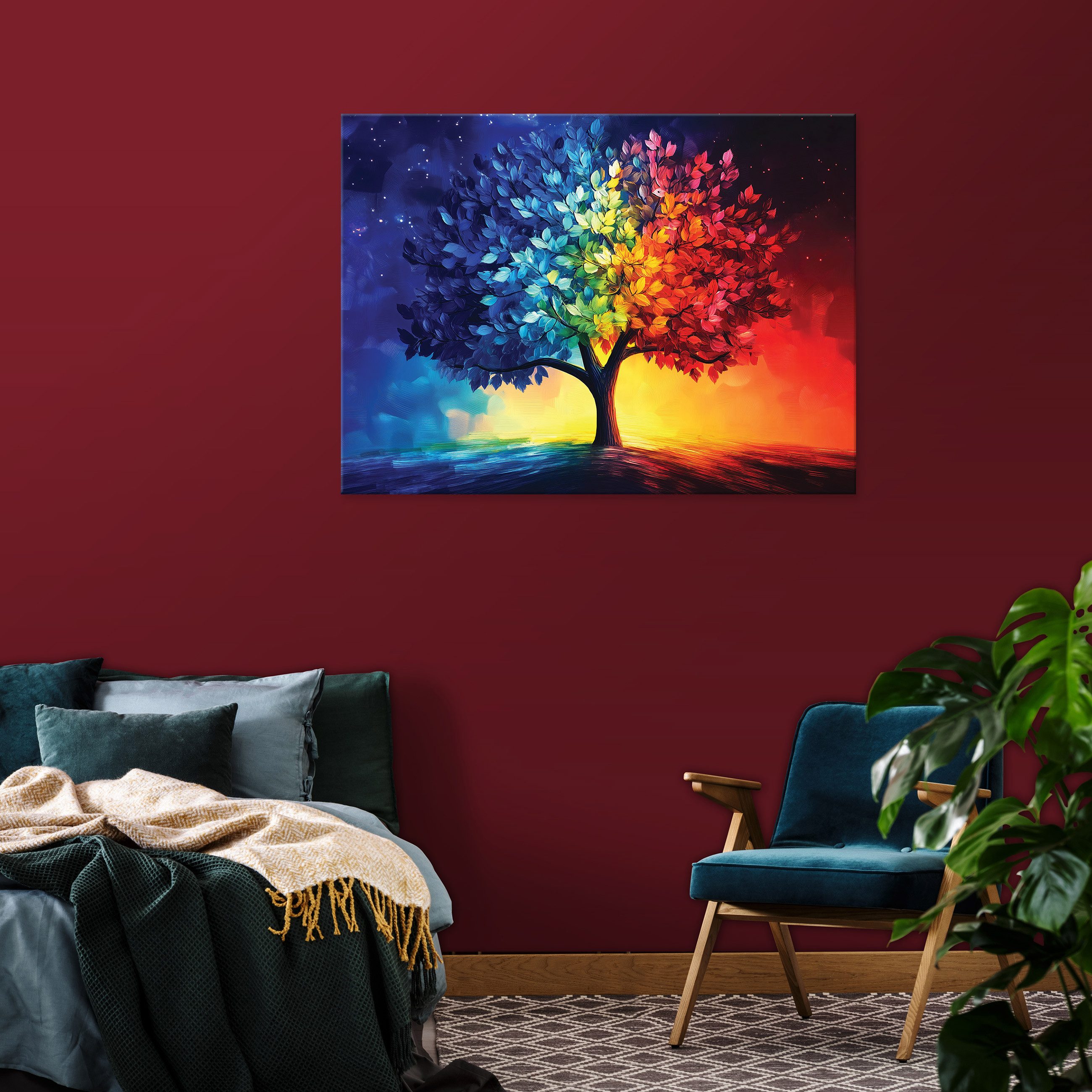Wallarena Leinwandbild Abstrakt Baum Bunt Leinwand günstig online kaufen