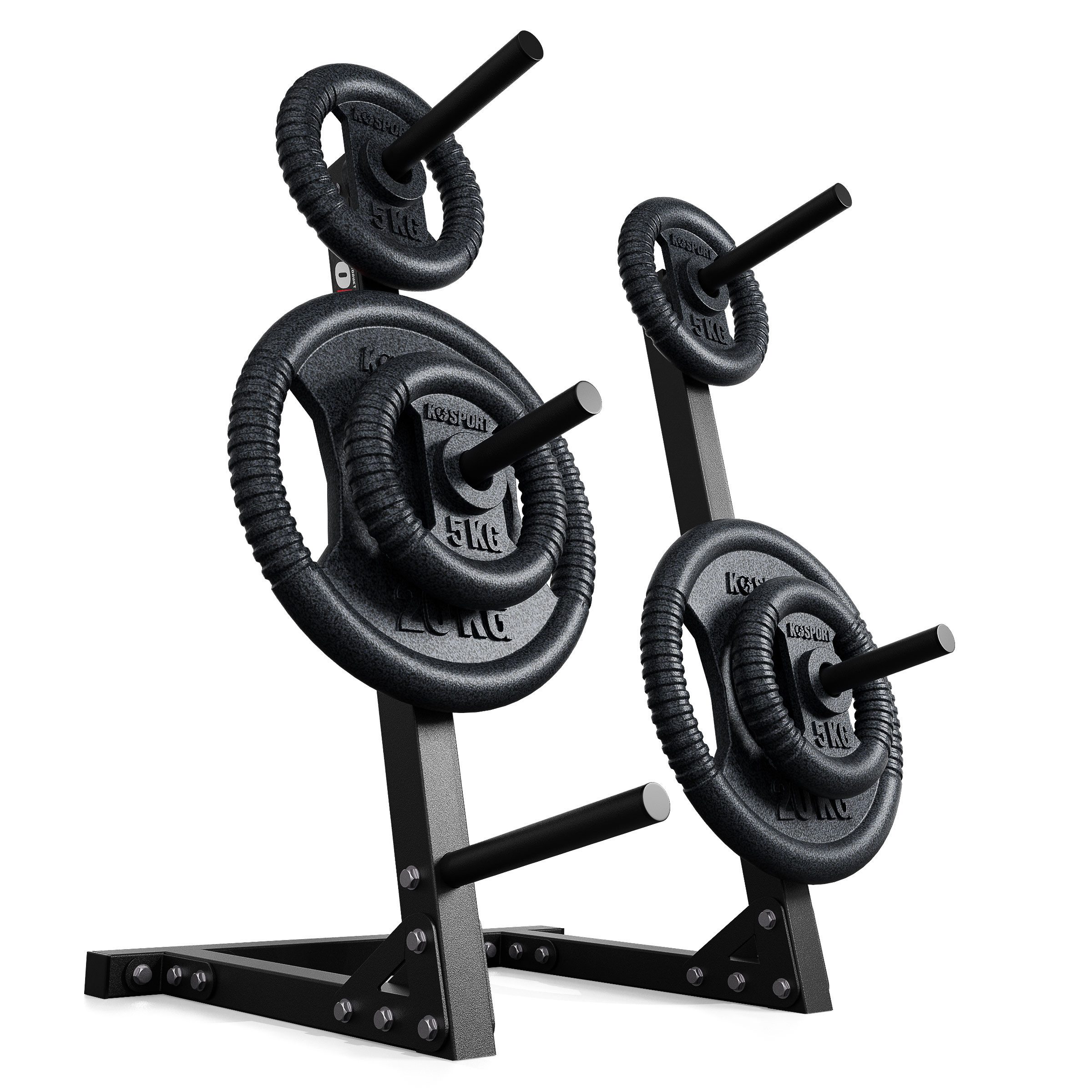 K-SPORT Hantelscheiben Gewichtsständer bis 280 kg I Halterung mit 5 Laststangen: 22mm, 280 kg, (Hantelscheibenständer, 1-tlg., 5 Gewichtsaufnahmestangen), Made in EU!