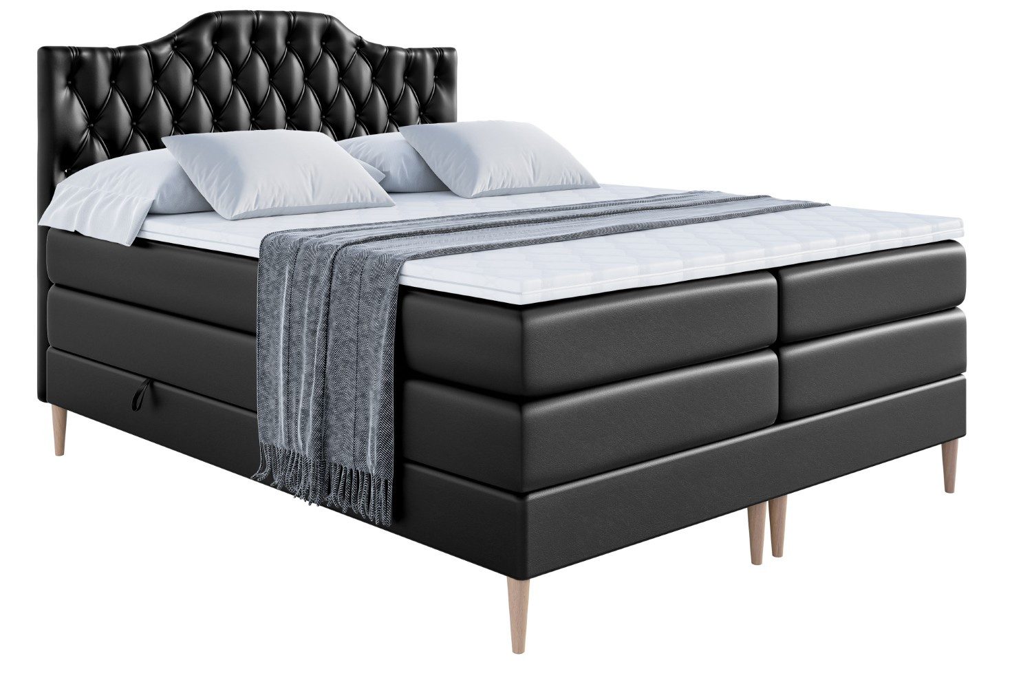 ALTDECOR Boxspringbett VILA-1-F KING (Multipocket-Matratze H4, günstig online kaufen