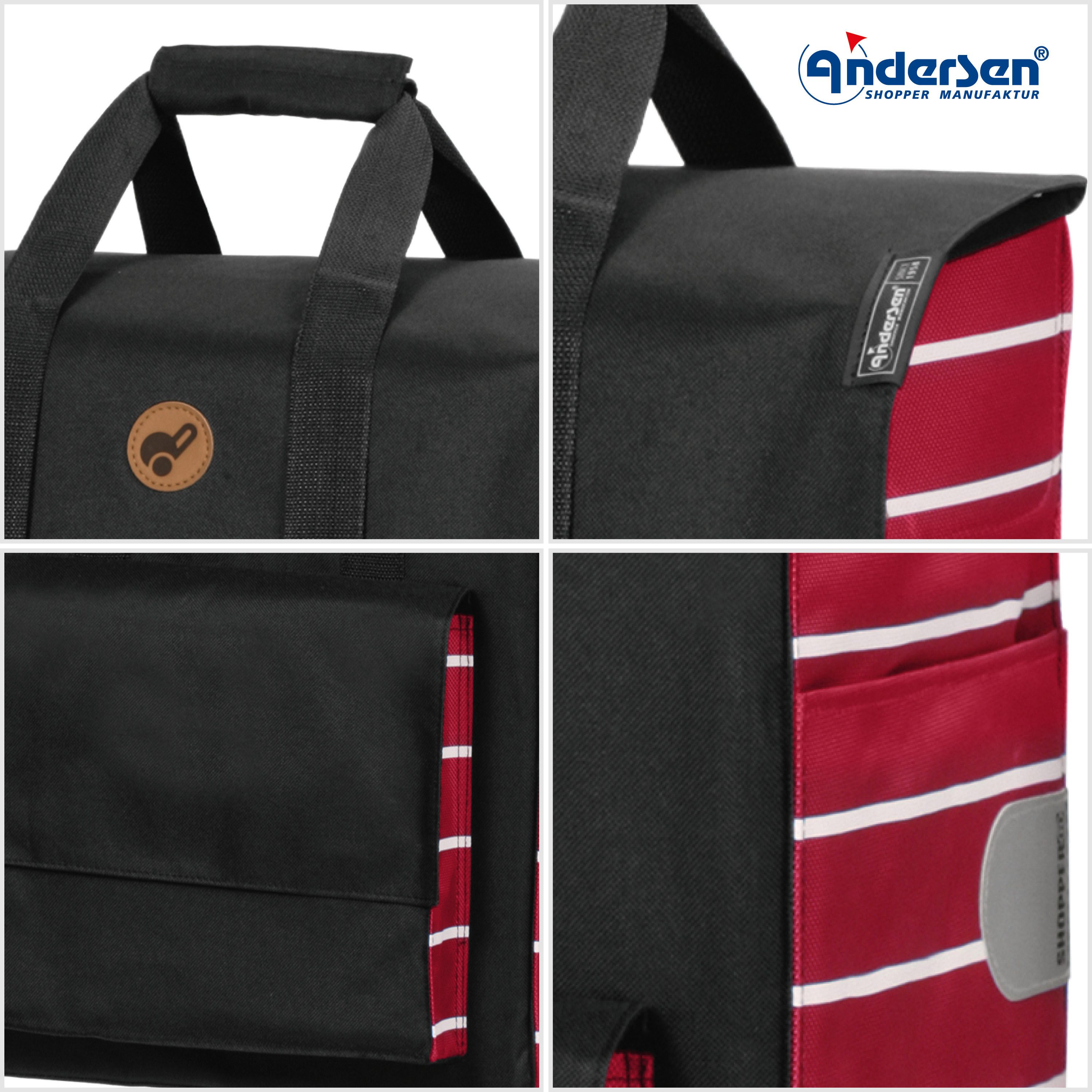 Andersen Einkaufstrolley Tasche Jella rot, wasserabweisend