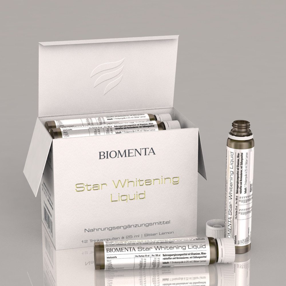 BIOMENTA Star Whitening Liquid - 12 Trinkampullen Trinkampulle, 12 St., 300 g 300 ml