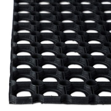 Fußmatte Fußabtreter Gummi 60 x 40 cm, relaxdays, Höhe: 15 mm