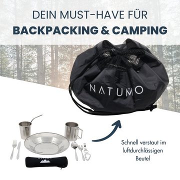 natumo Besteck-Set Camping-Geschirr aus Edelstahl - Rostfreies - 10tlg. (10-tlg), Edelstahl