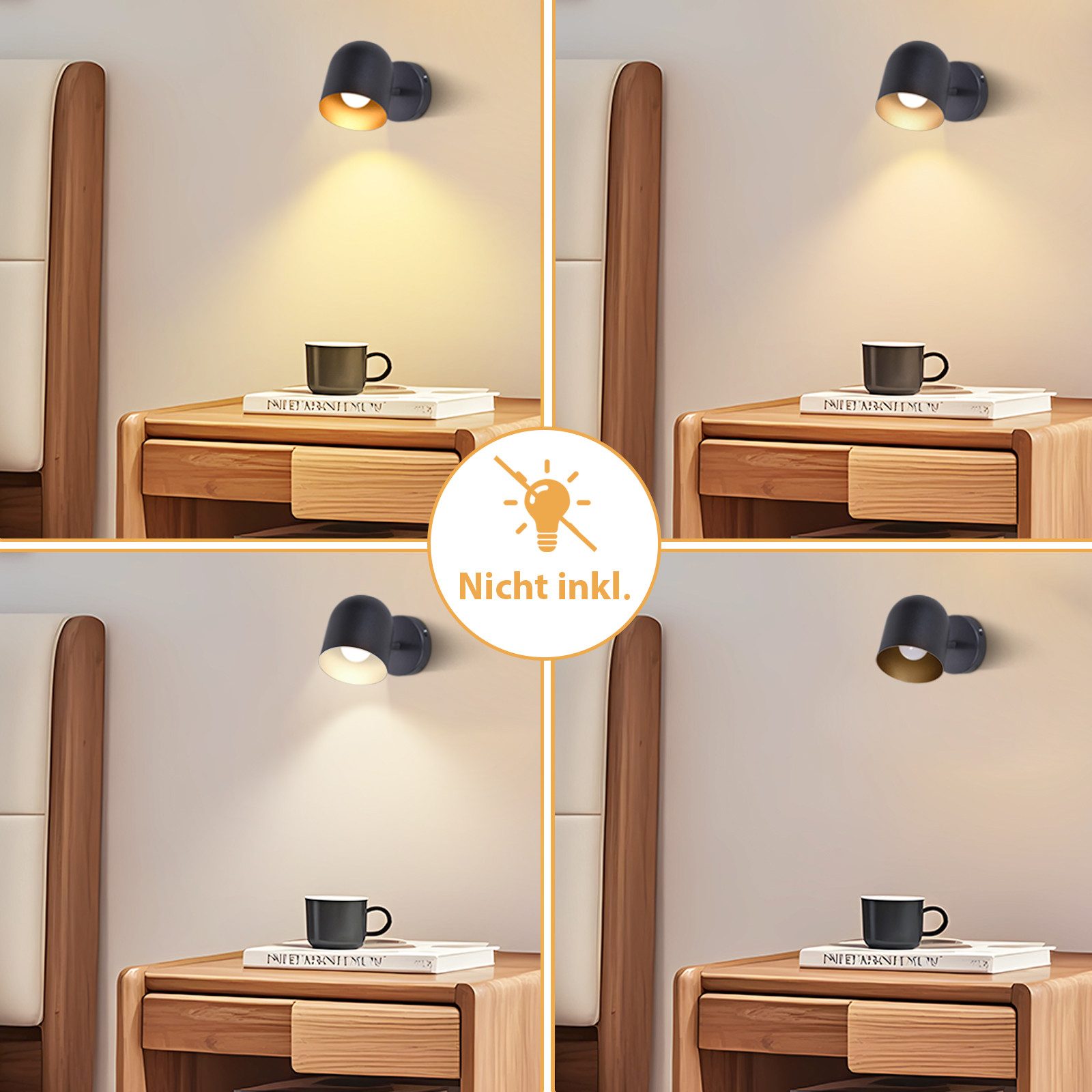 ZMH Deckenstrahler 1 Flammig Schwarz-Gold Deckenspots Schwenkbar 350° Industrial für Flur, Einfache Installation, ohne Leuchtmittel, Max.40W Wandstrahler für Küche Wohnzimmer