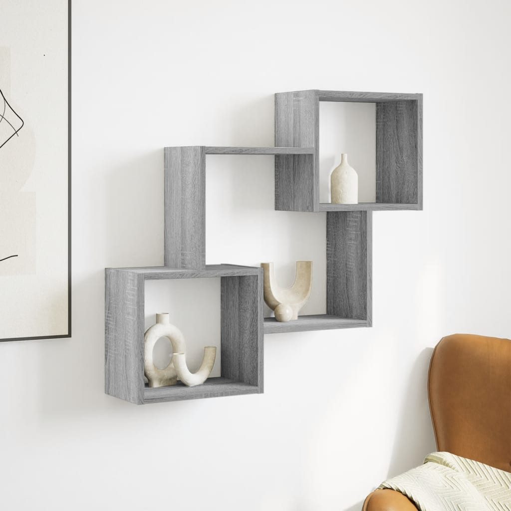 vidaXL Regal Wandschrank 78x18x71 cm Grau günstig online kaufen