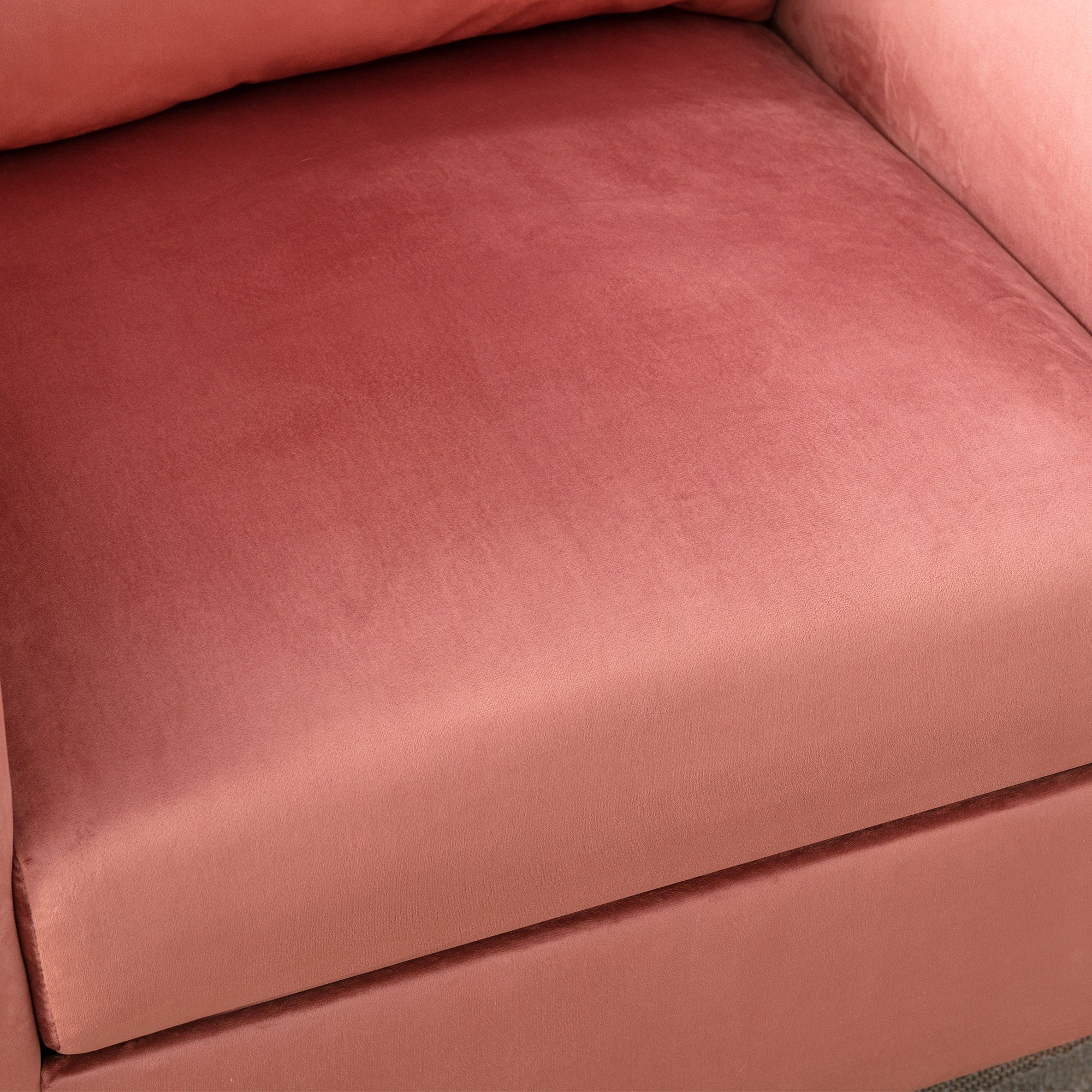 Sessel, Fernsehsessel mit edler Knopfheftung und gepolstertem Sitzkissen, goldenen Beinen, Relaxsessel mit Kissen