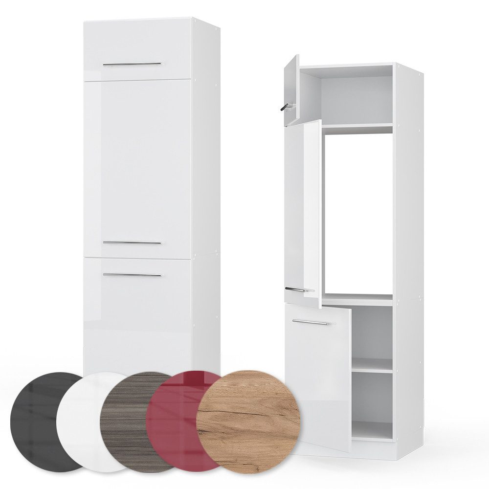 Vicco Kühlumbauschrank Fame-Line, Weiß Hochglanz/Weiß, 60 cm (1-St) – Bild 5 von 5