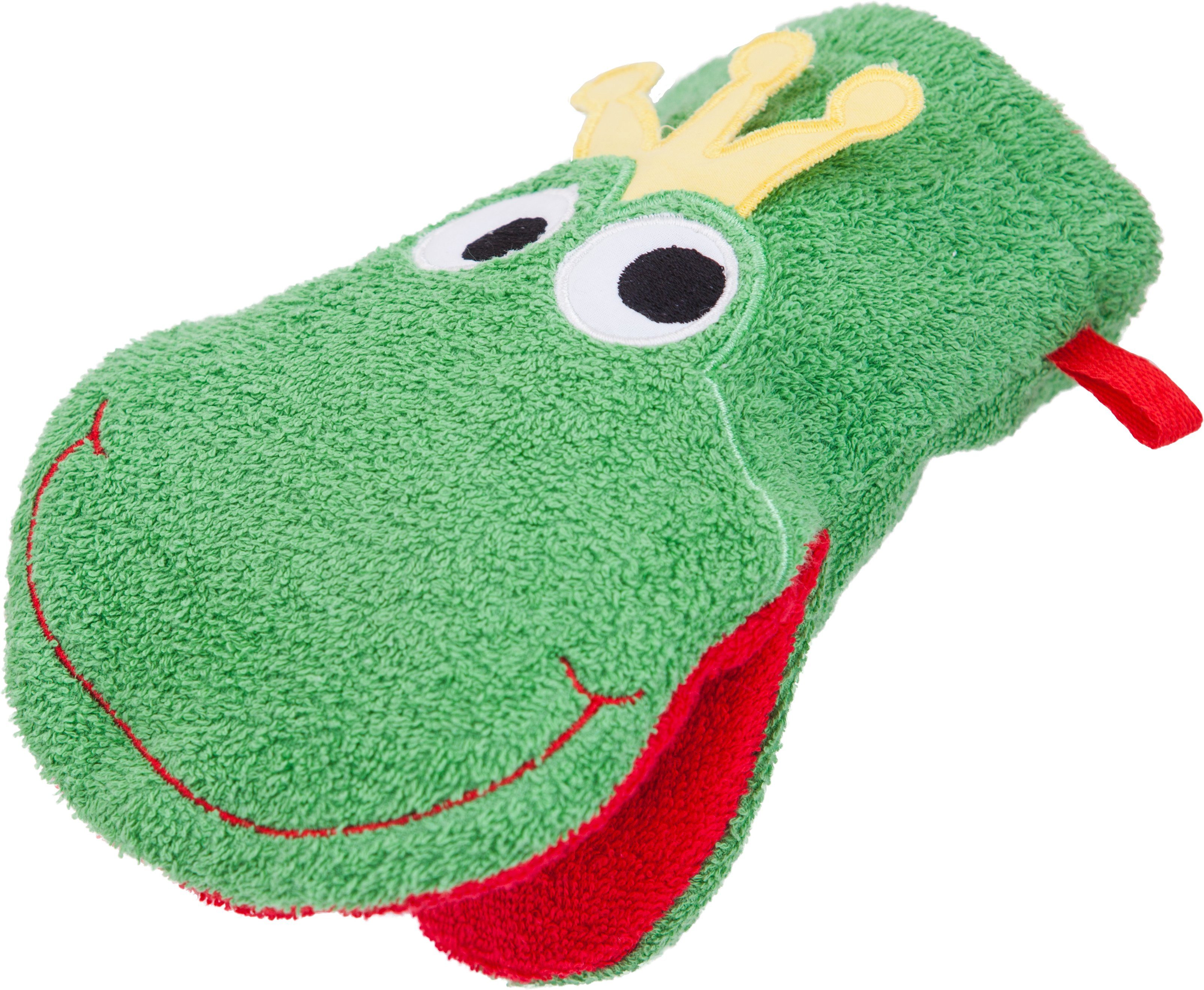 Smithy Waschlappen zum Spielen Waschhandschuh (1-tlg), Frosch Applikation