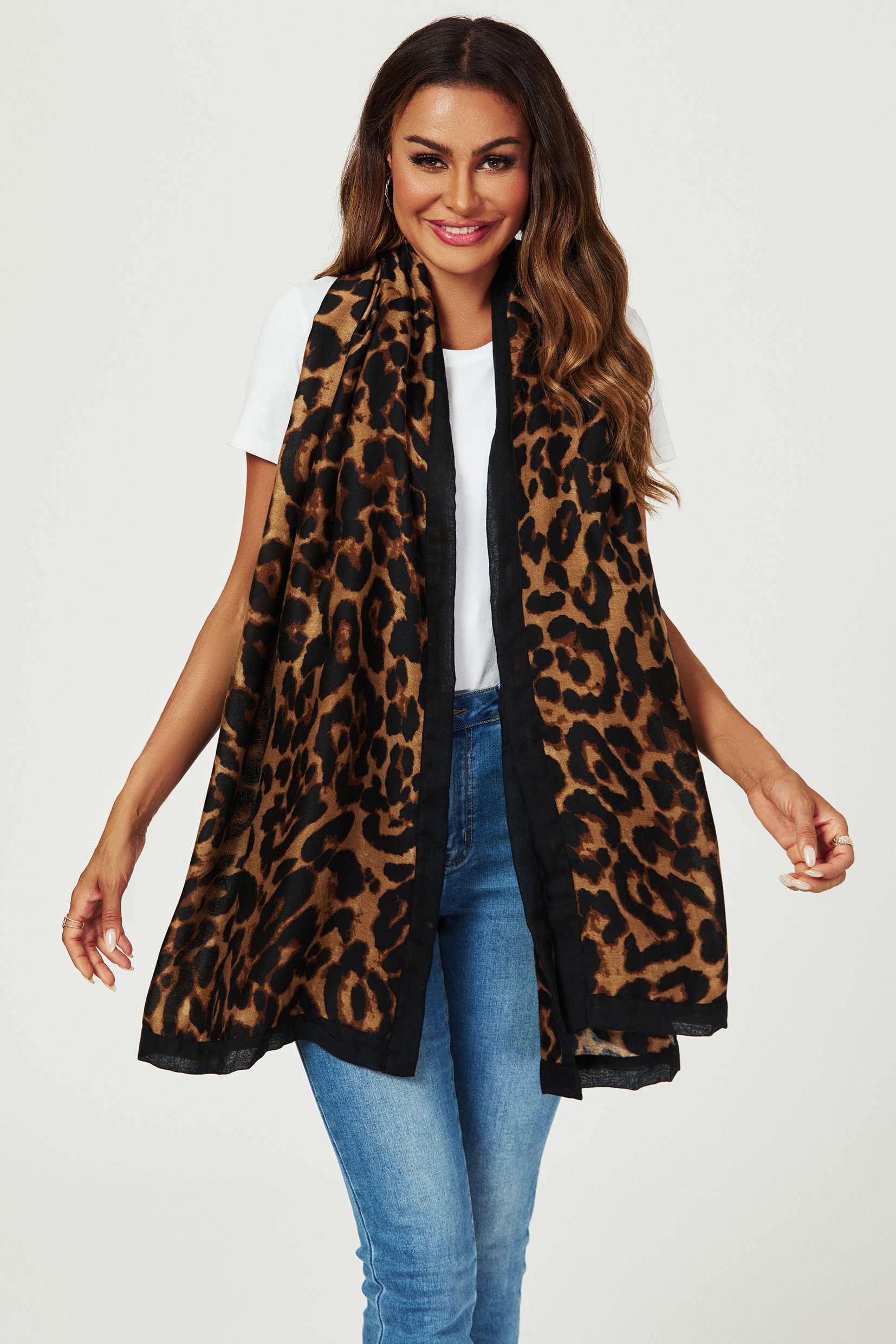 FS Collection Modeschal Damen Leopardenmuster Schal – Weich, Leicht & Viels günstig online kaufen